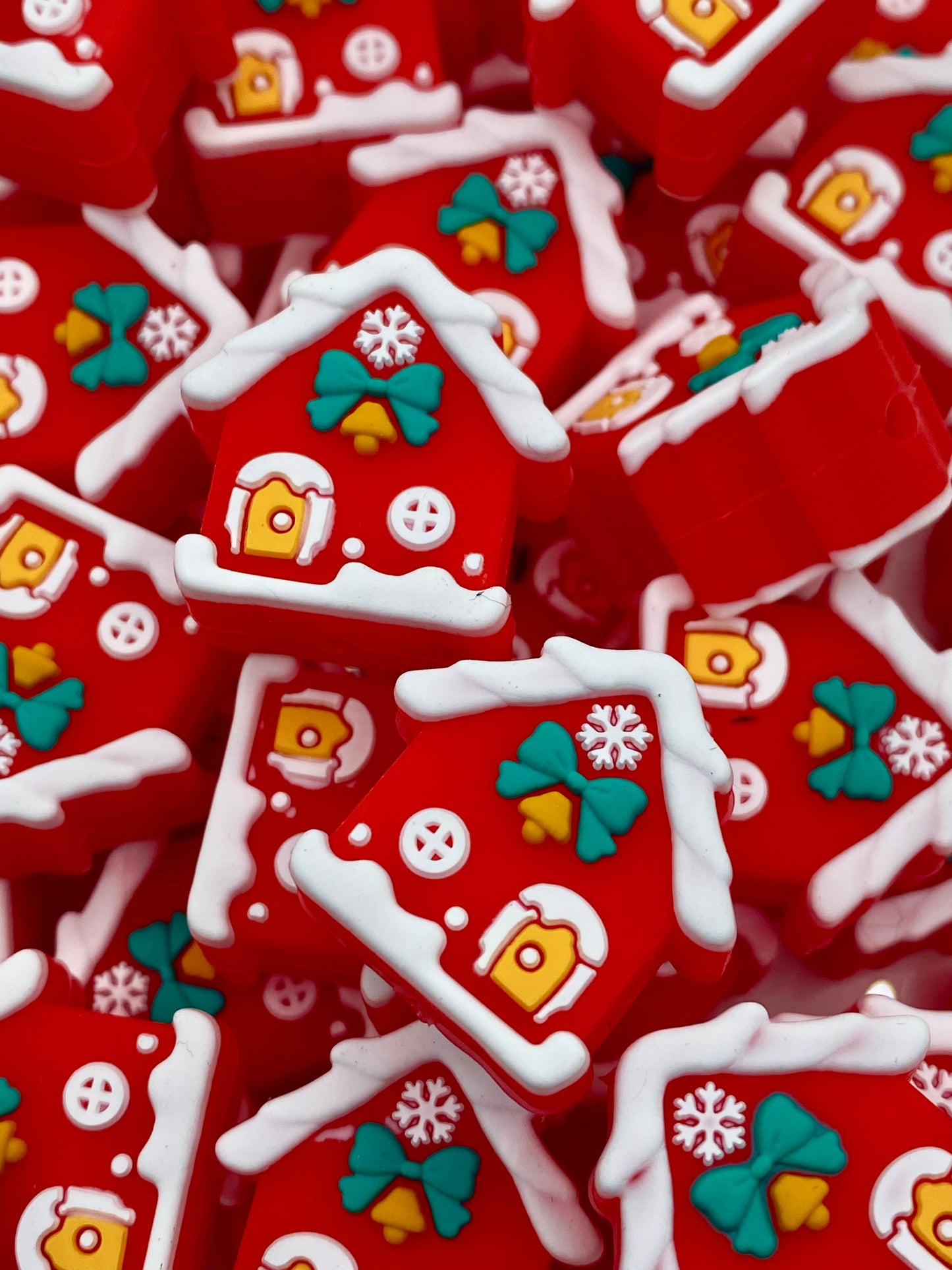 This House Believes in Santa 3D Silicone Focal Beads