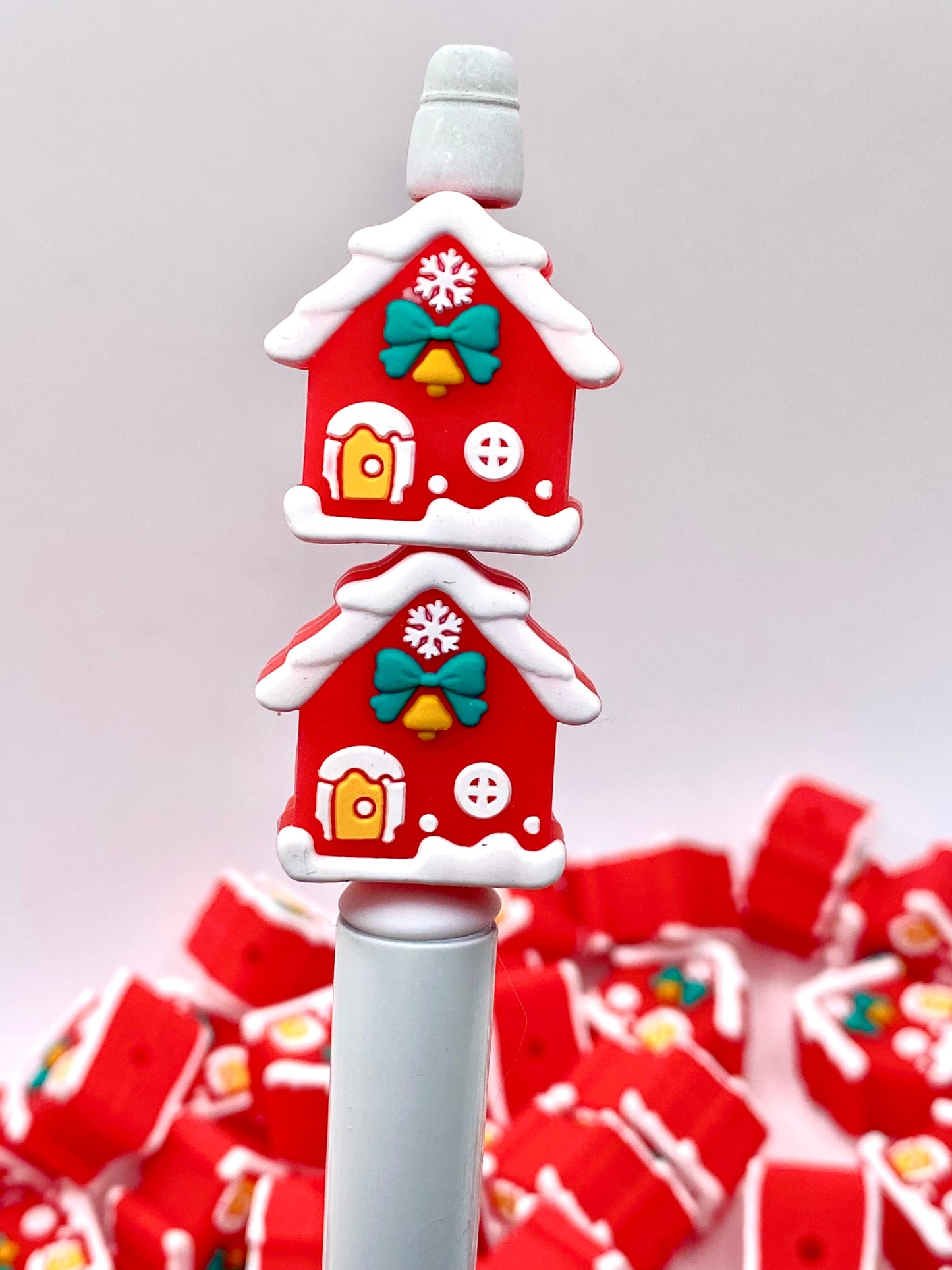 This House Believes in Santa 3D Silicone Focal Beads