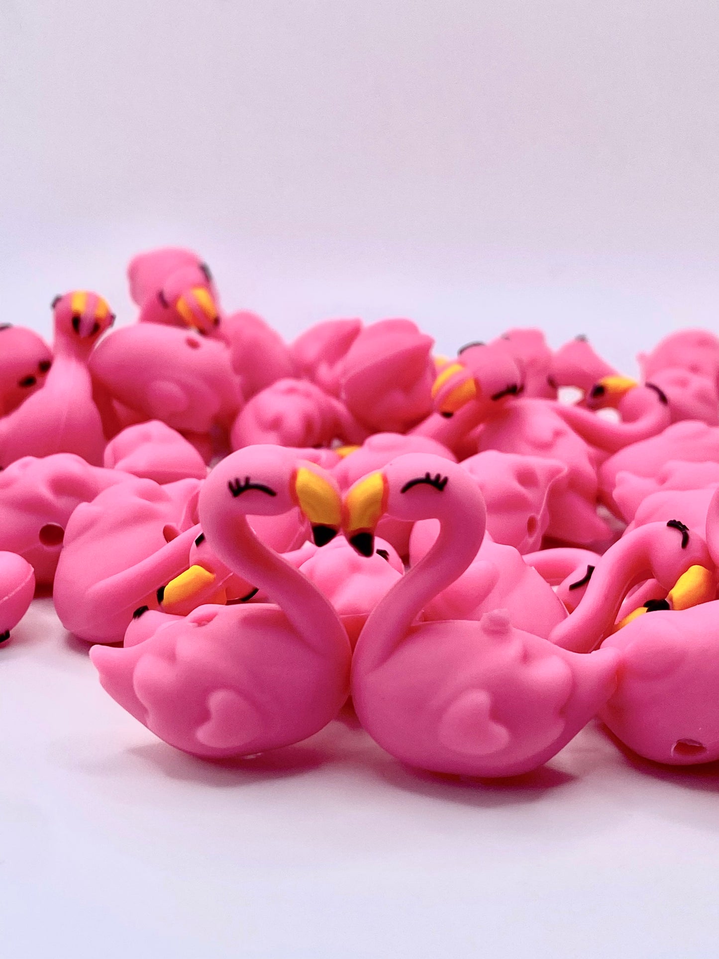 Flocking Fabulous 3D Silicone Focal Beads