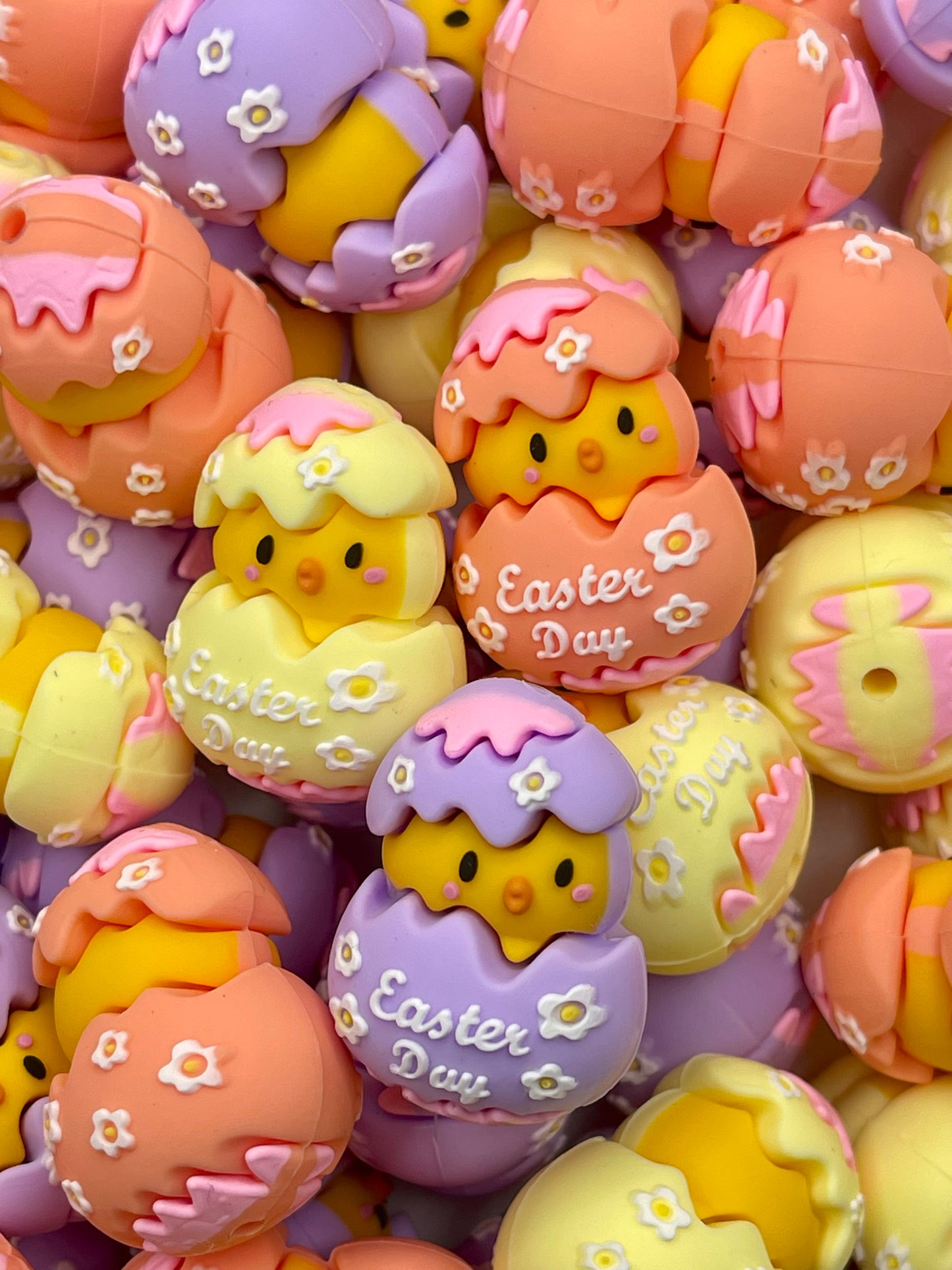 One Cute Chick 3D Silicone Focal Beads