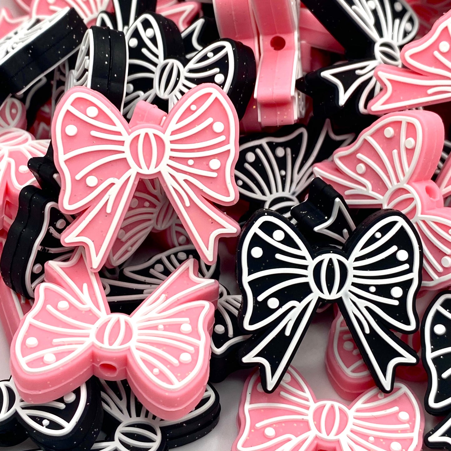 Shine Bright, Bow Tight Silicone Focal Beads