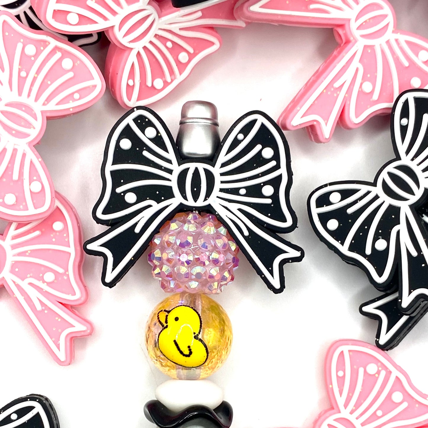 Shine Bright, Bow Tight Silicone Focal Beads