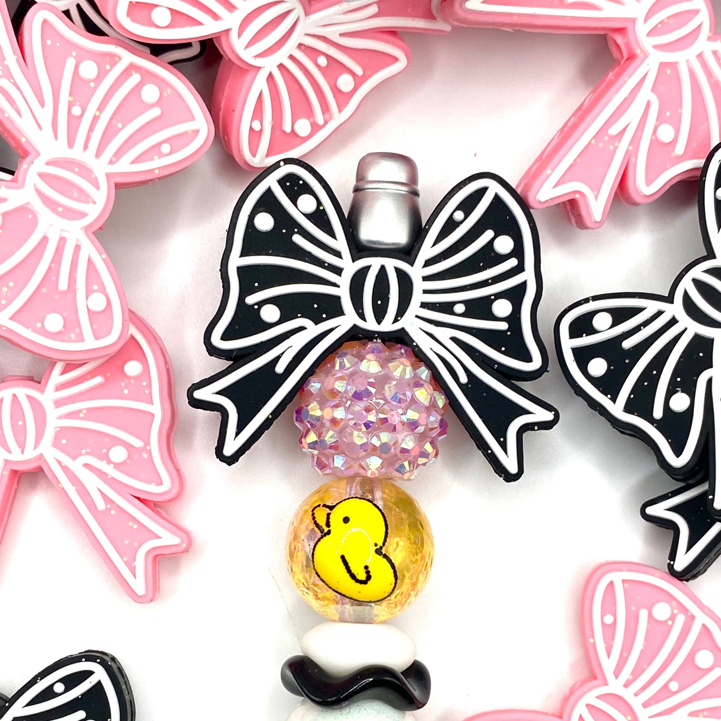 Shine Bright, Bow Tight Silicone Focal Beads