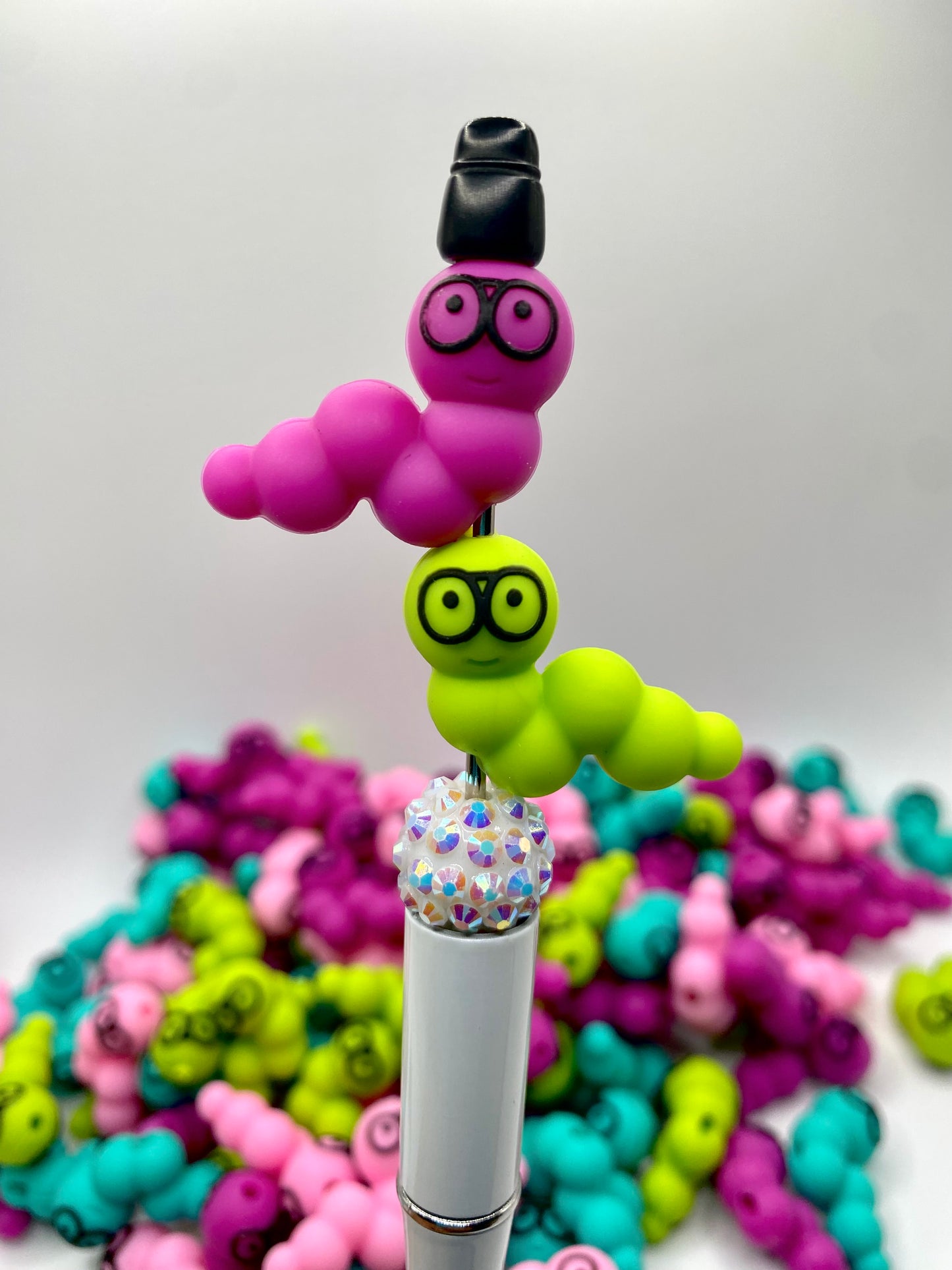 Bookworm 3D Silicone Focal Beads