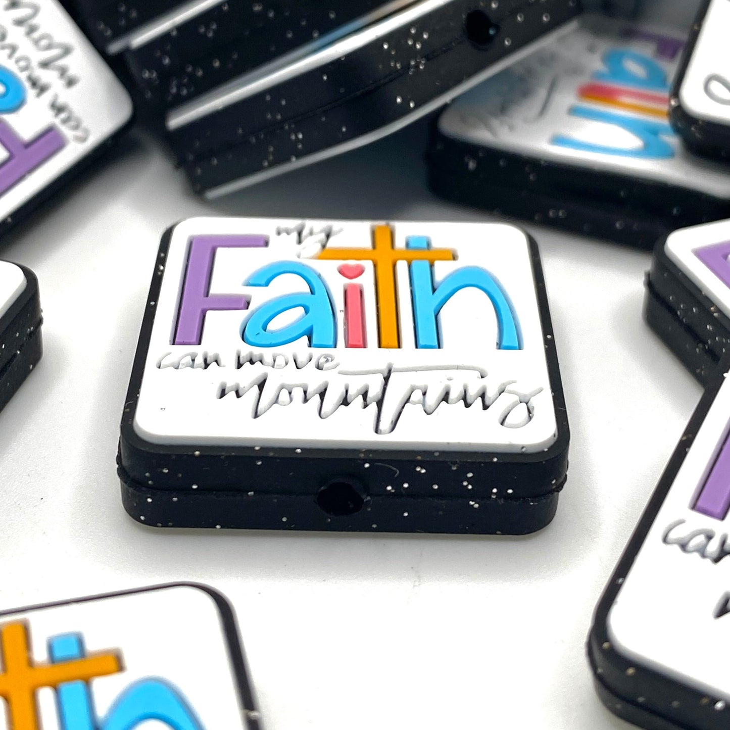 My Faith Can Move Mountains Silicone Focal Beads