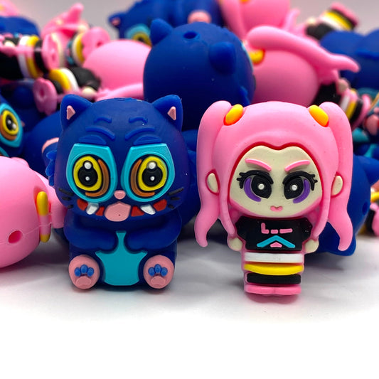 Sweet Voice, Sharp Claws 3D Silicone Focal Beads