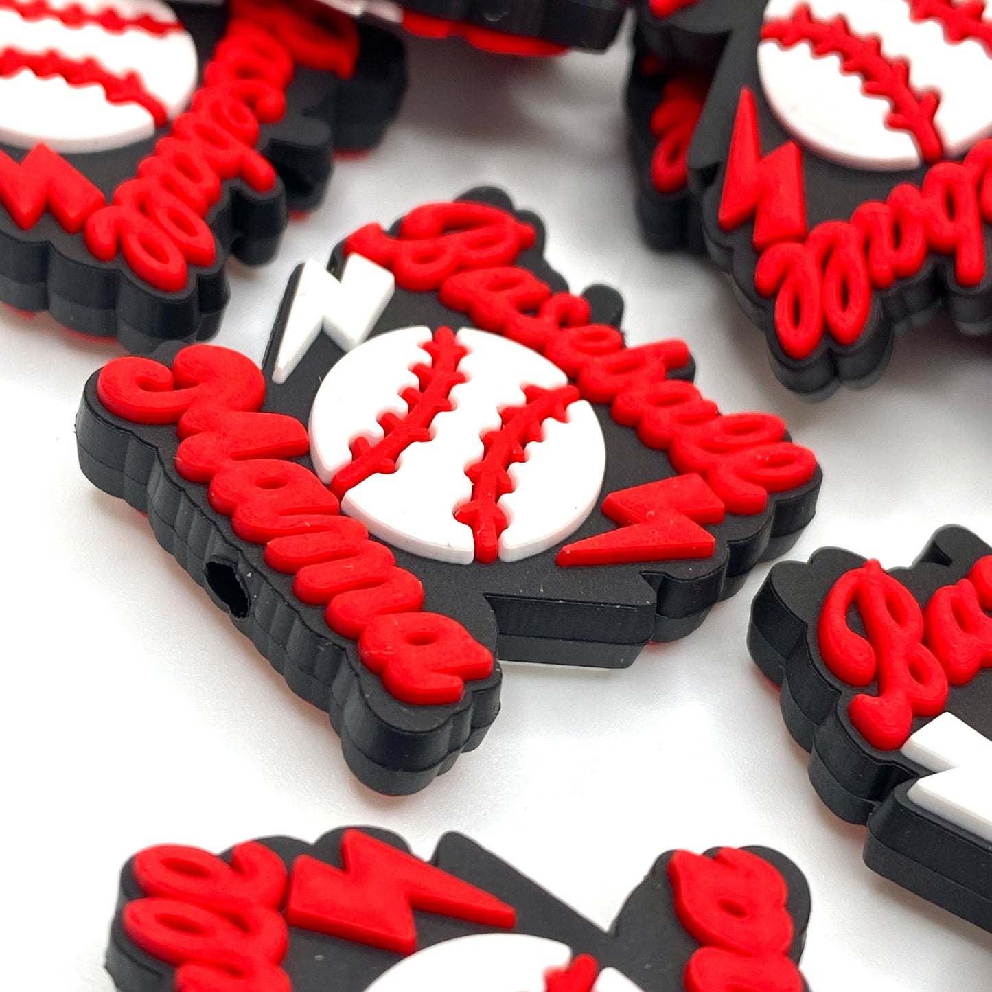 Baseball Mama PVC Focal Beads