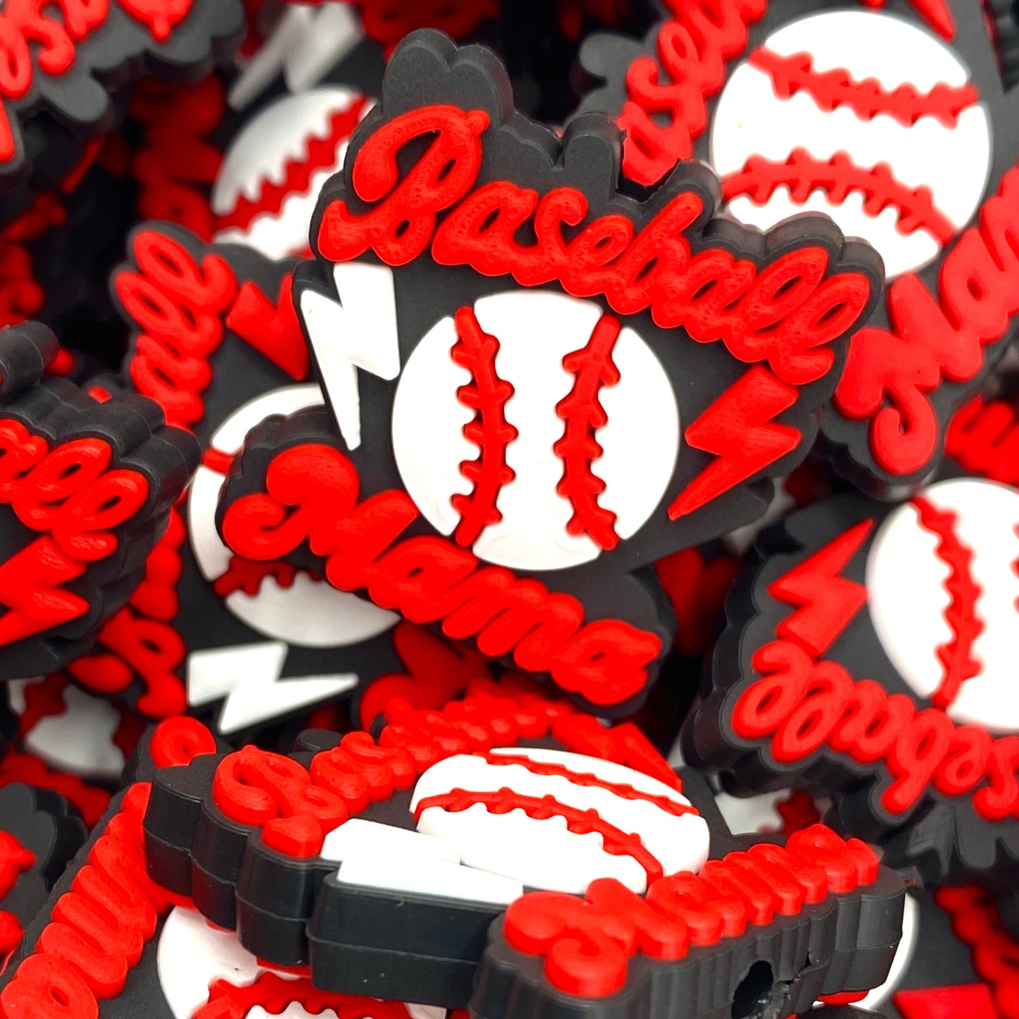 Baseball Mama PVC Focal Beads