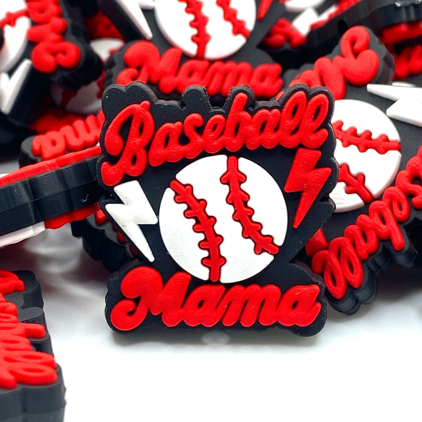 Baseball Mama PVC Focal Beads