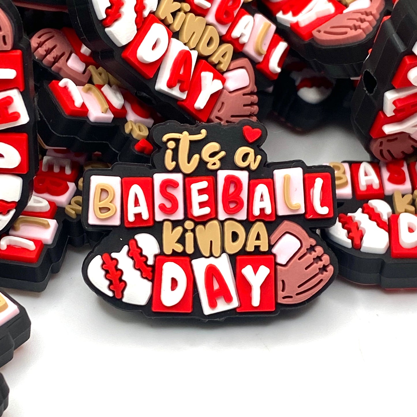 It's a Baseball Kind of Day PVC Focal Beads