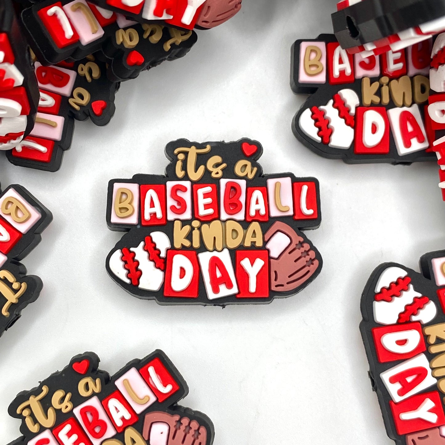 It's a Baseball Kind of Day PVC Focal Beads