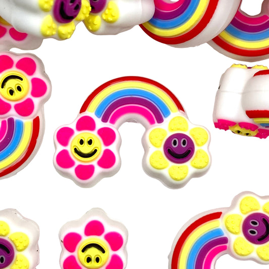 Rainbow Vibes 3D Silicone Focal Beads