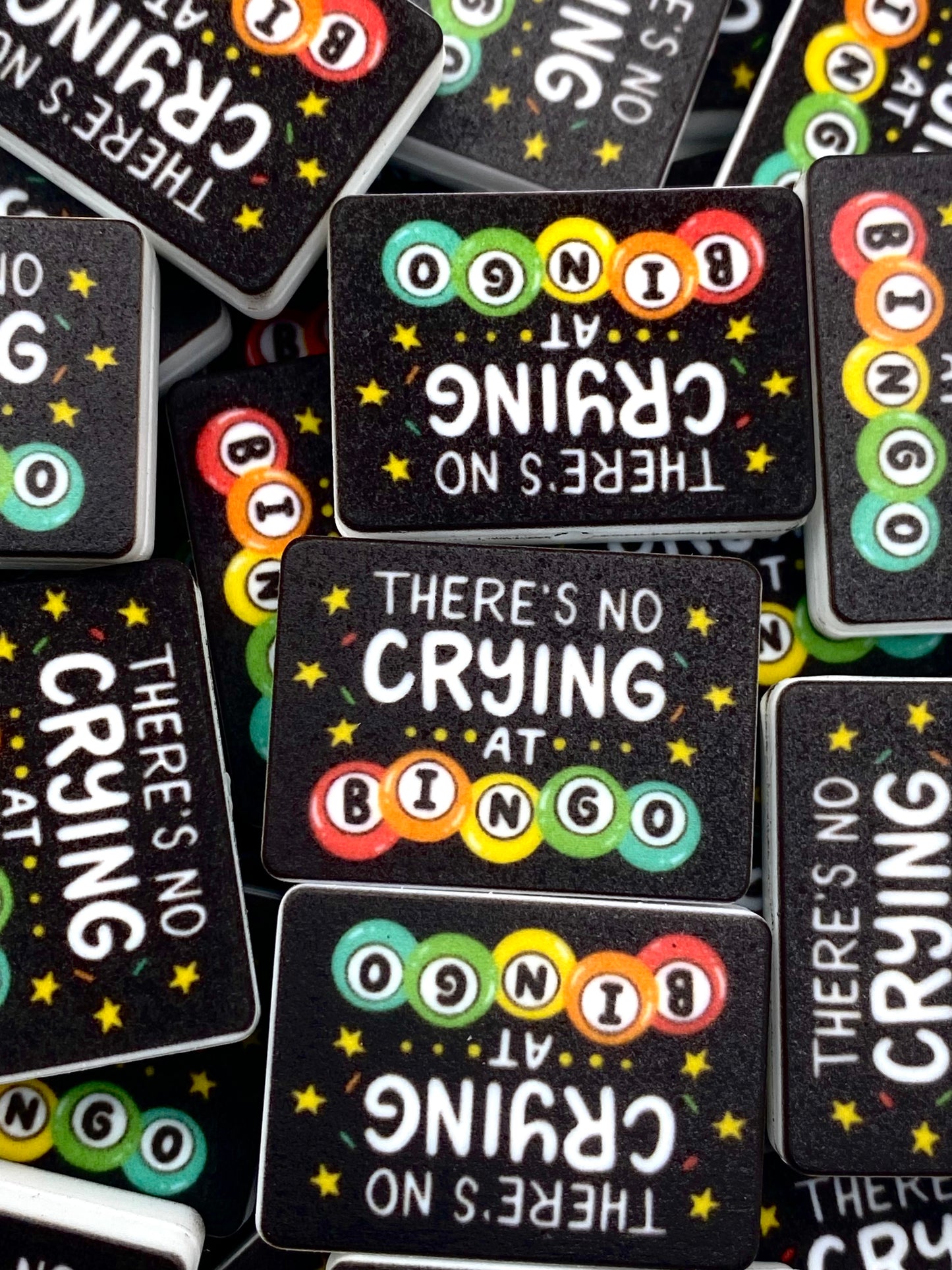 There's No Crying in Bingo Silicone Focal Beads