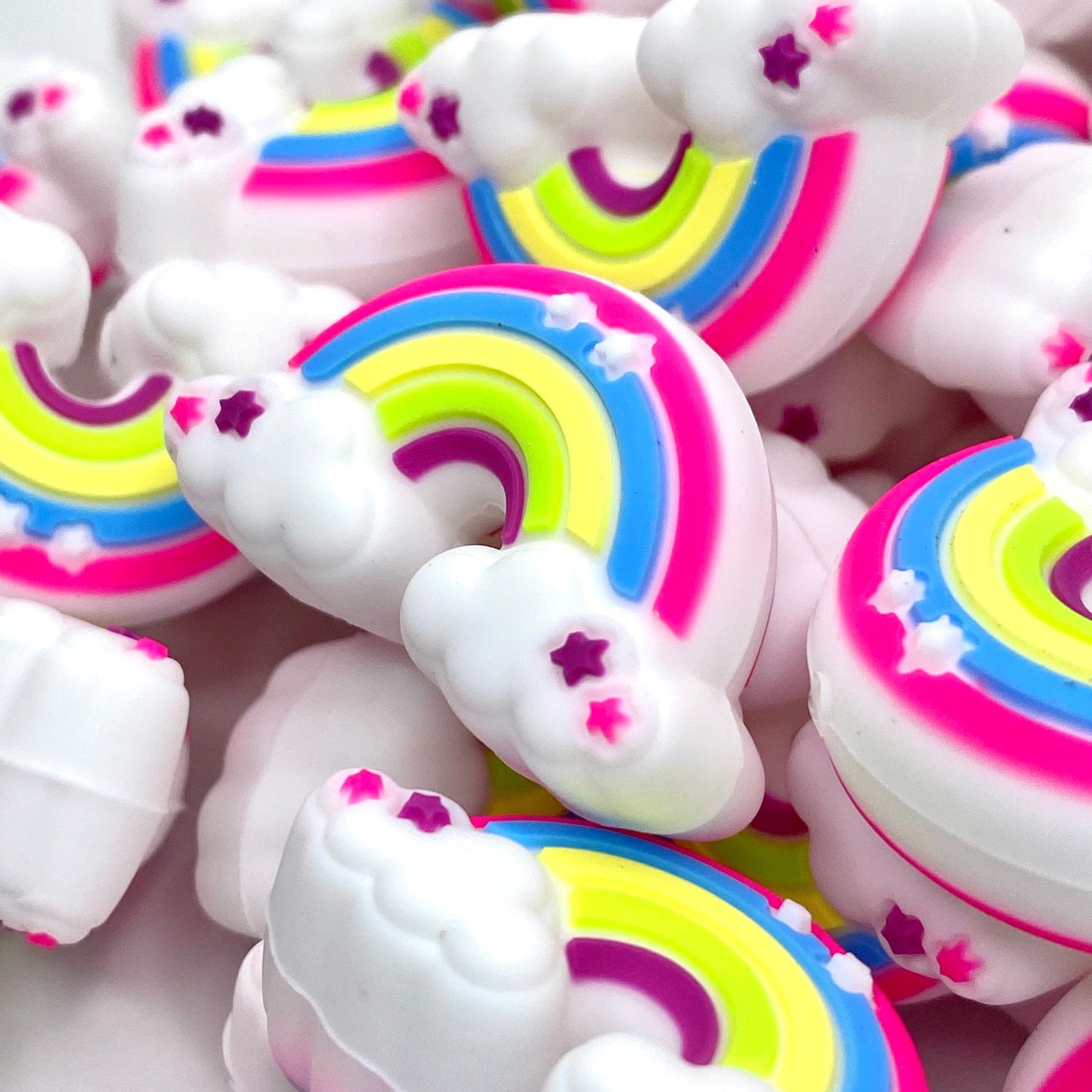 Chase the Rainbow 3D Silicone Focal Beads