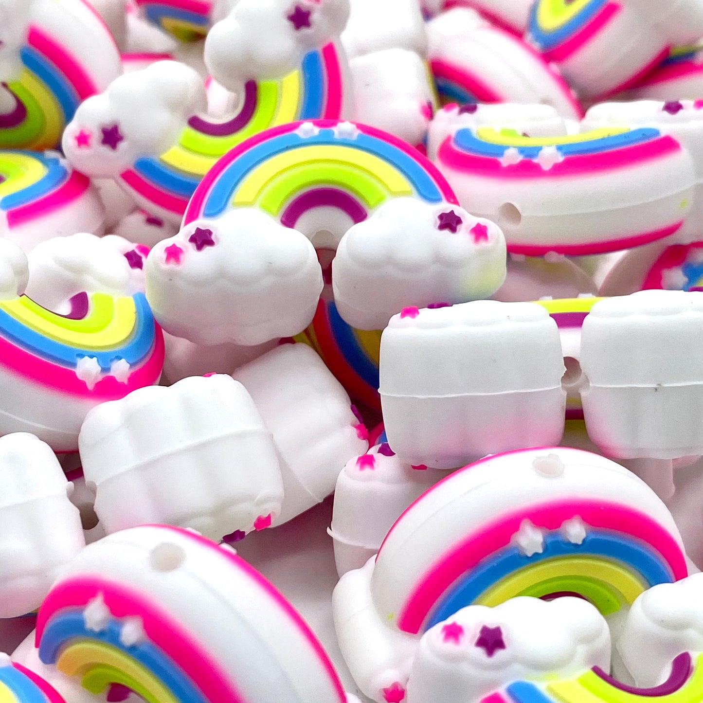 Chase the Rainbow 3D Silicone Focal Beads