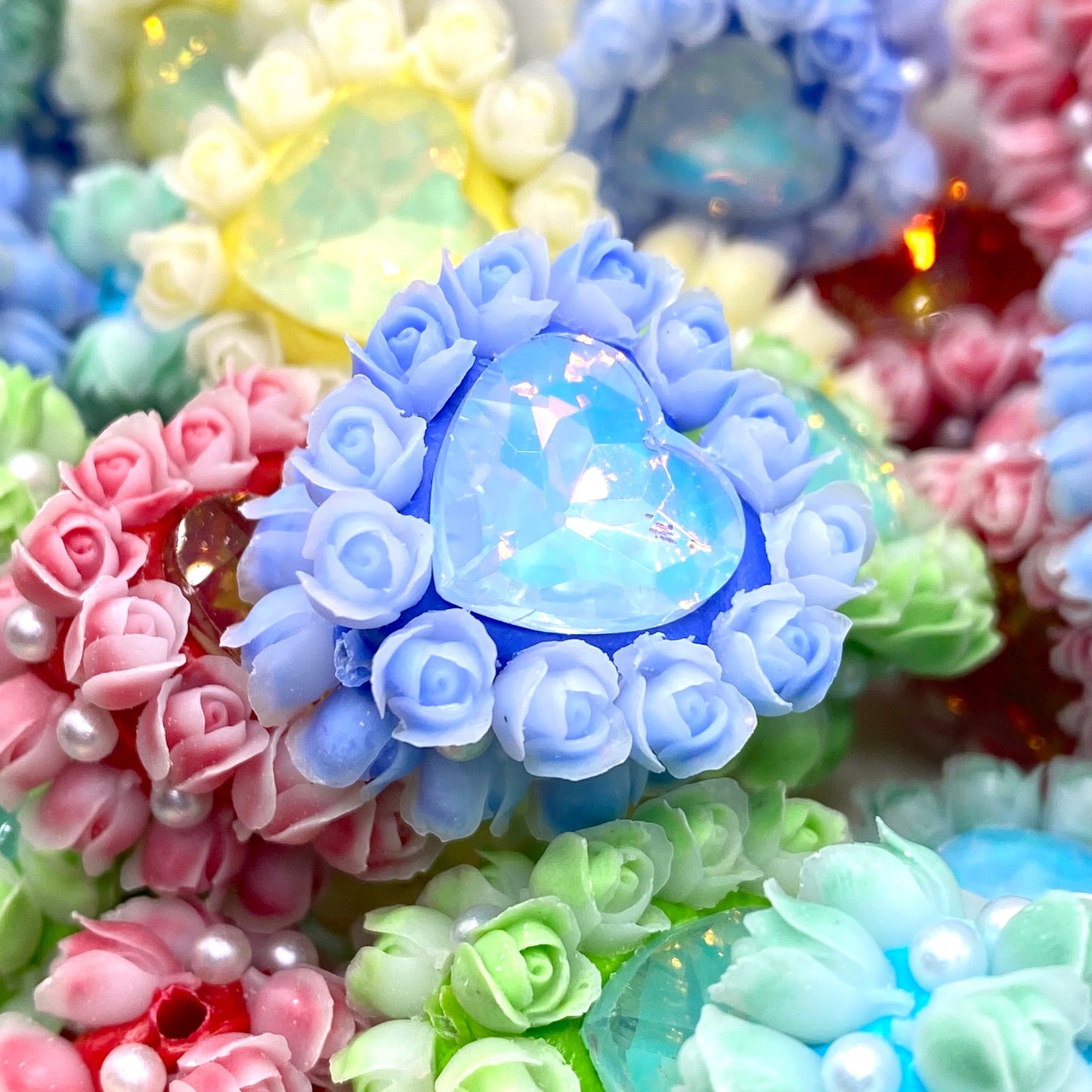 Heart of Roses Fancy Beads - 5pcs