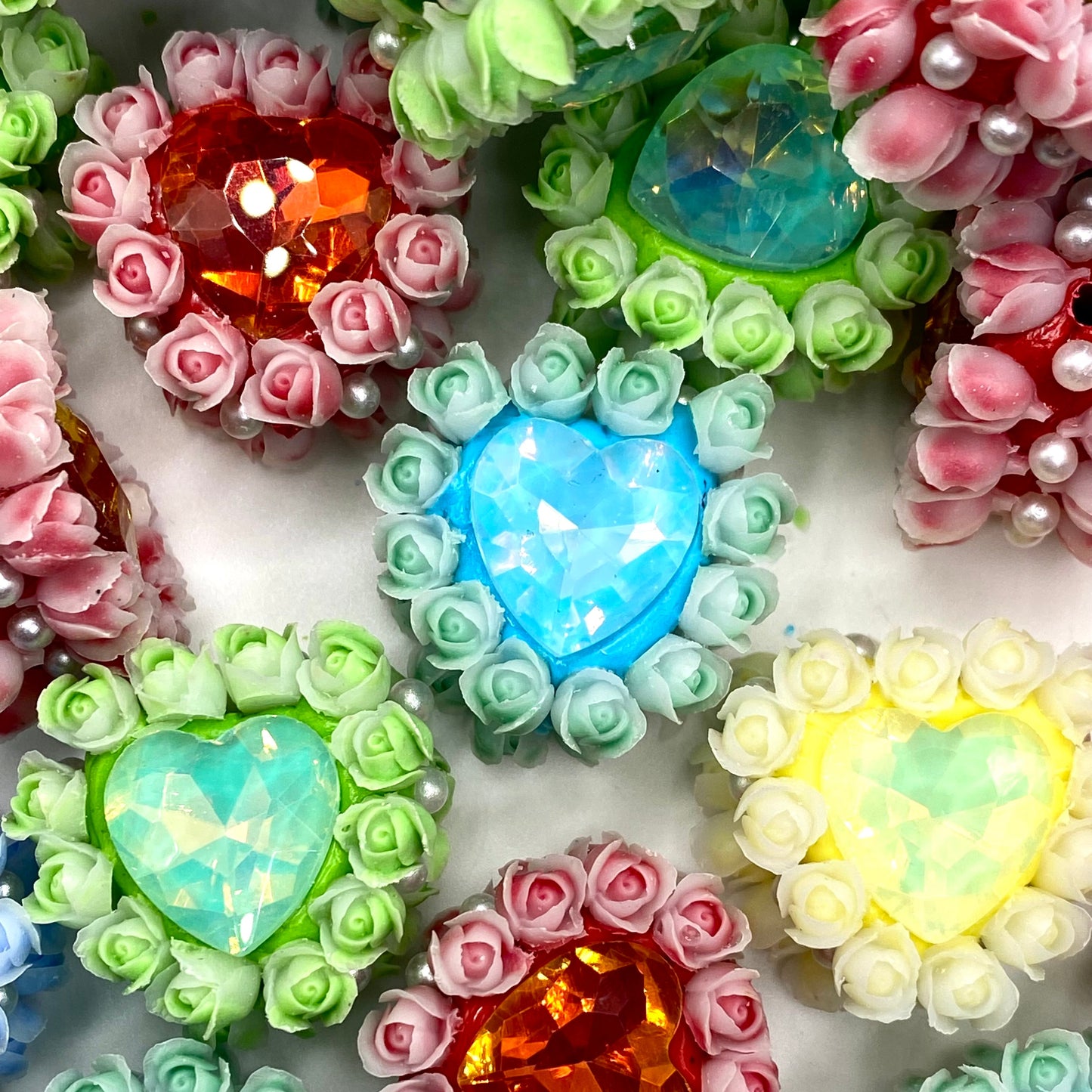 Heart of Roses Fancy Beads - 5pcs