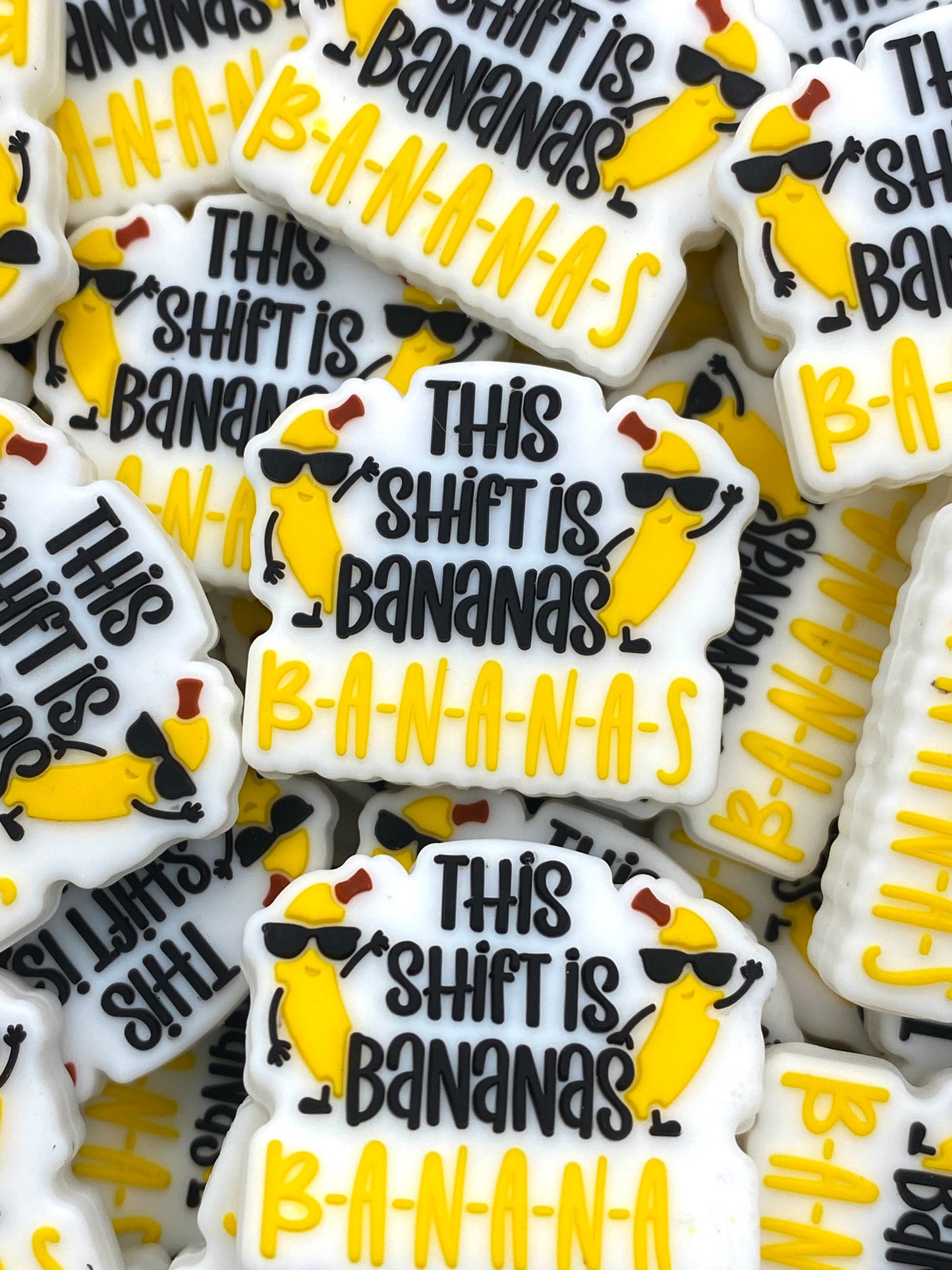 This Shift is Bananas Silicone Focal Beads