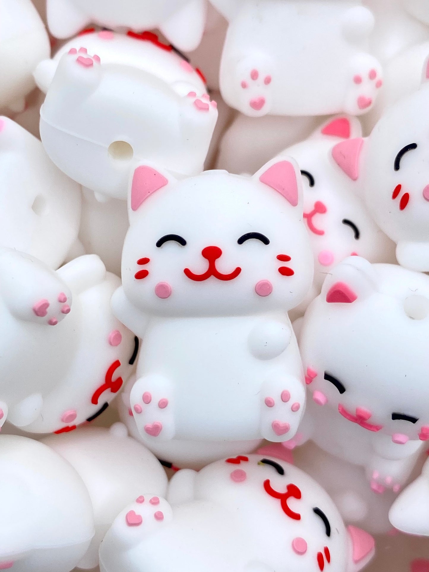 Happy Cat 3D Silicone Focal Beads