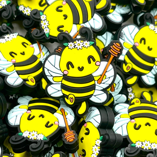 Bee Sweet & Bumble Silicone Focal Beads