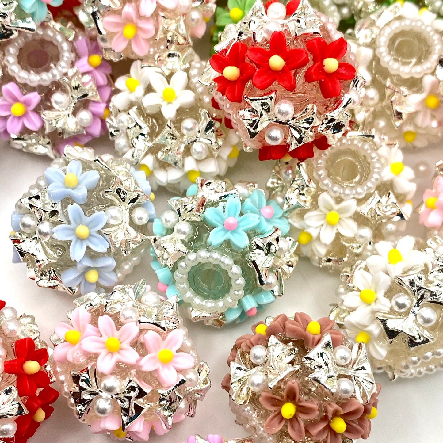 Tiny Flowers Shine Here Fancy Beads