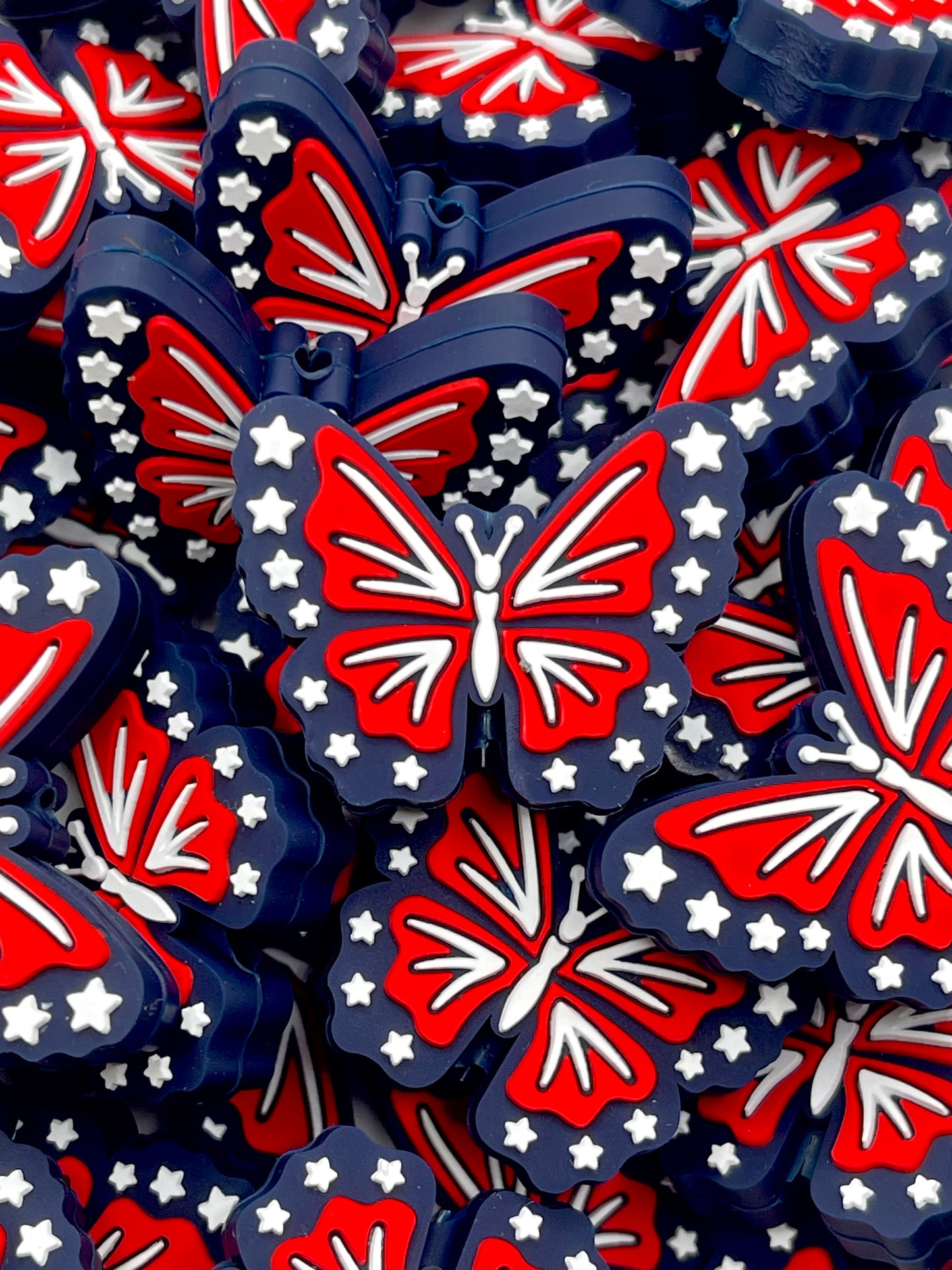 Dream Big American Butterflies Silicone Focal Beads