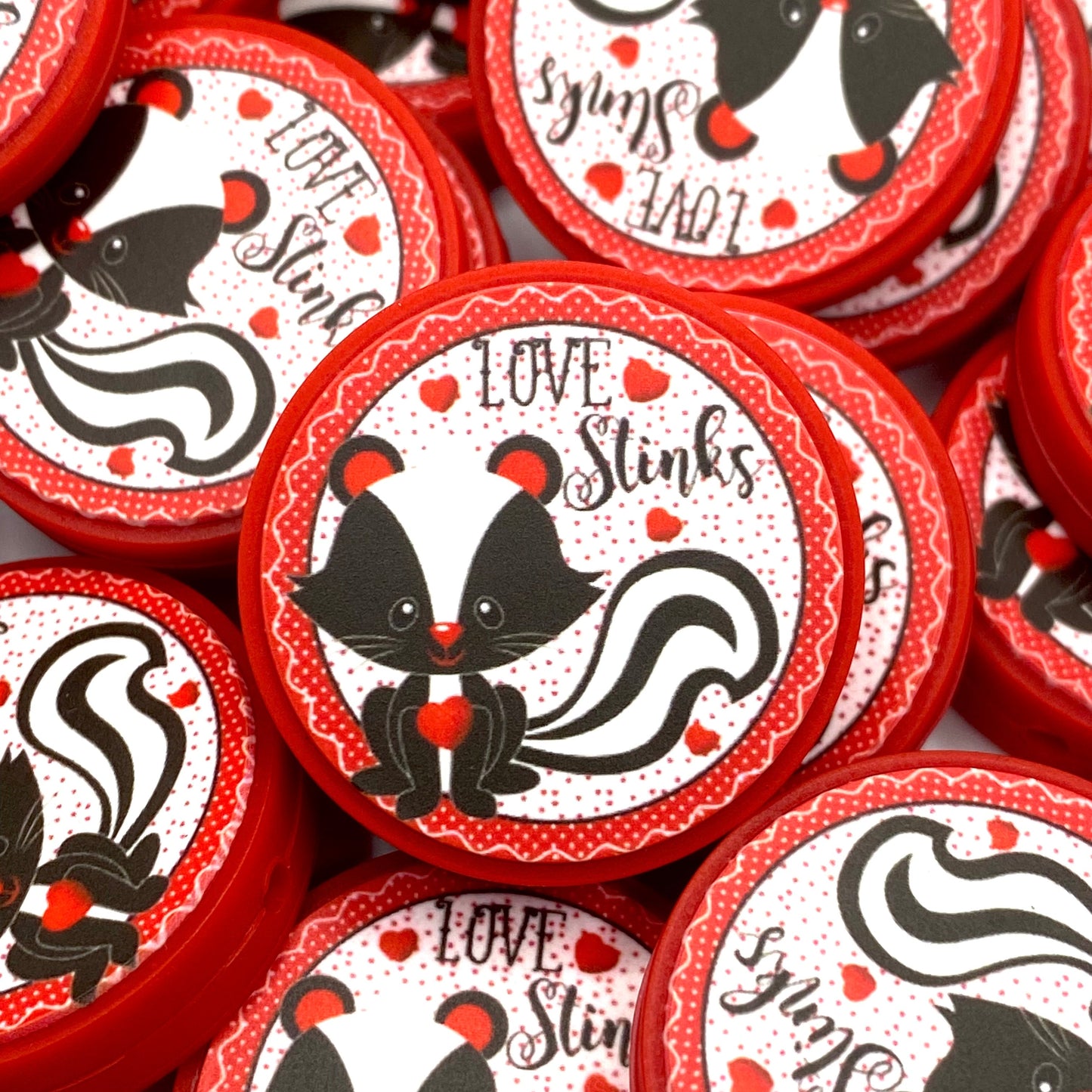 Love Stinks Printed Silicone Focal Beads