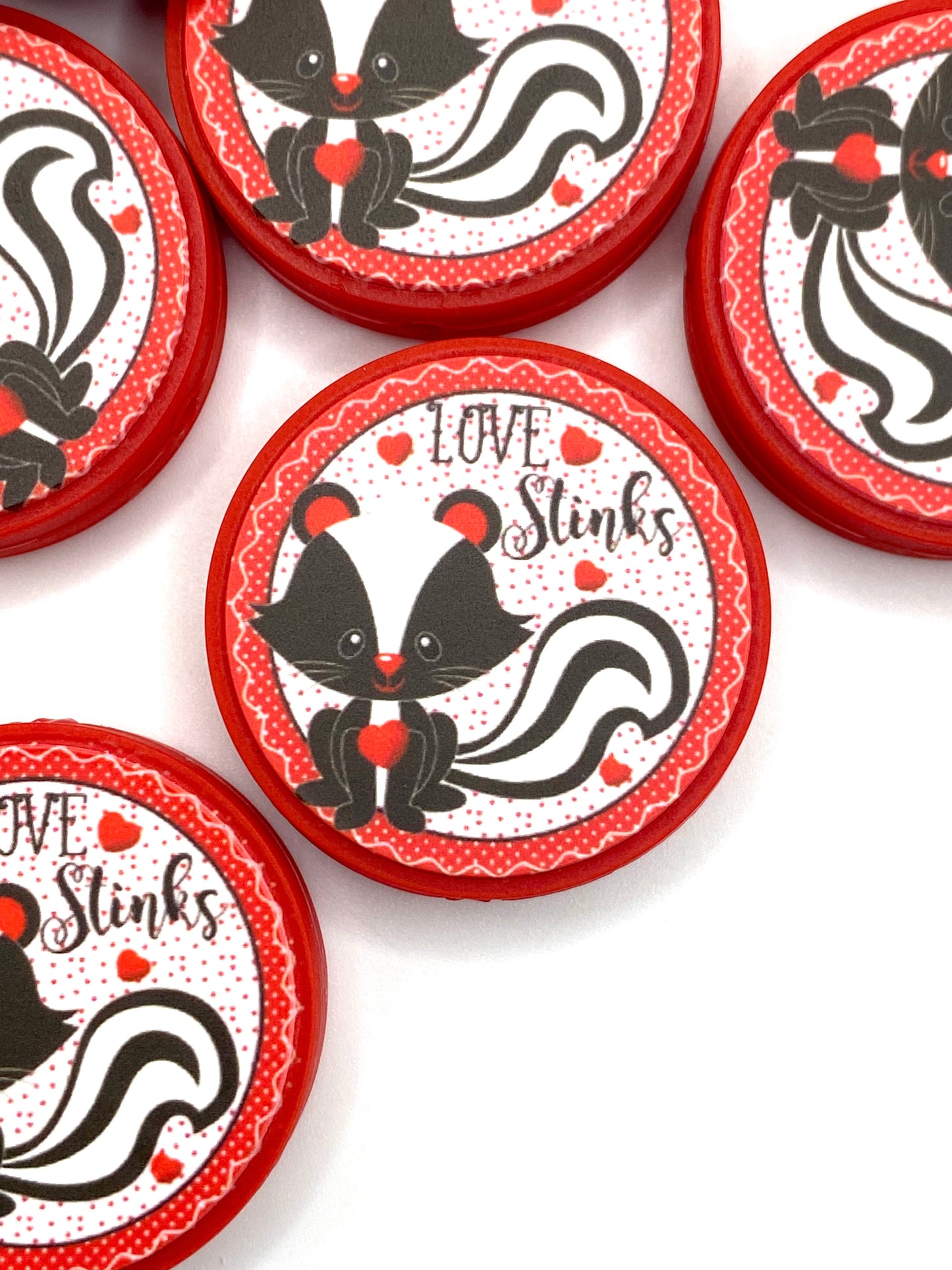 Love Stinks Printed Silicone Focal Beads
