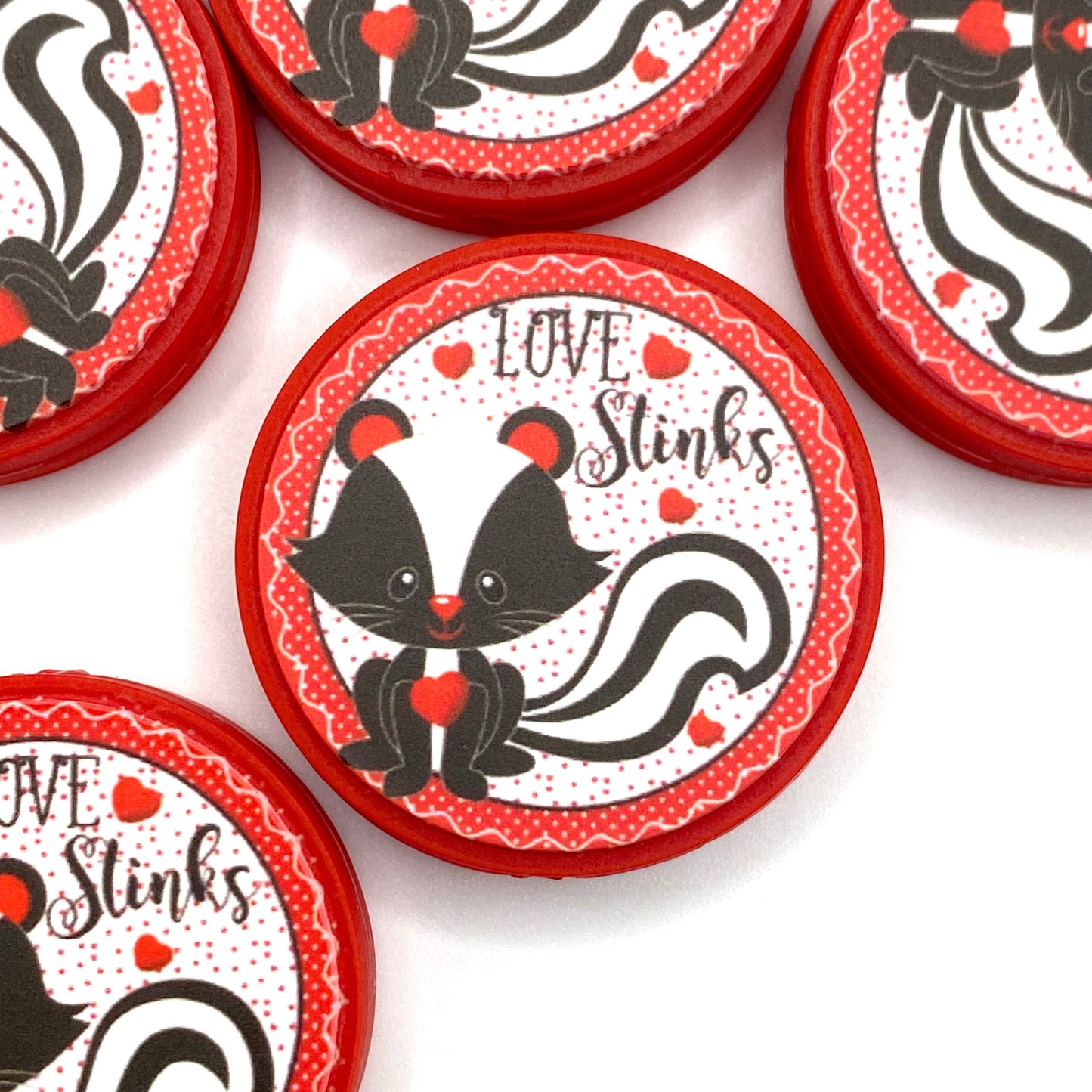 Love Stinks Printed Silicone Focal Beads