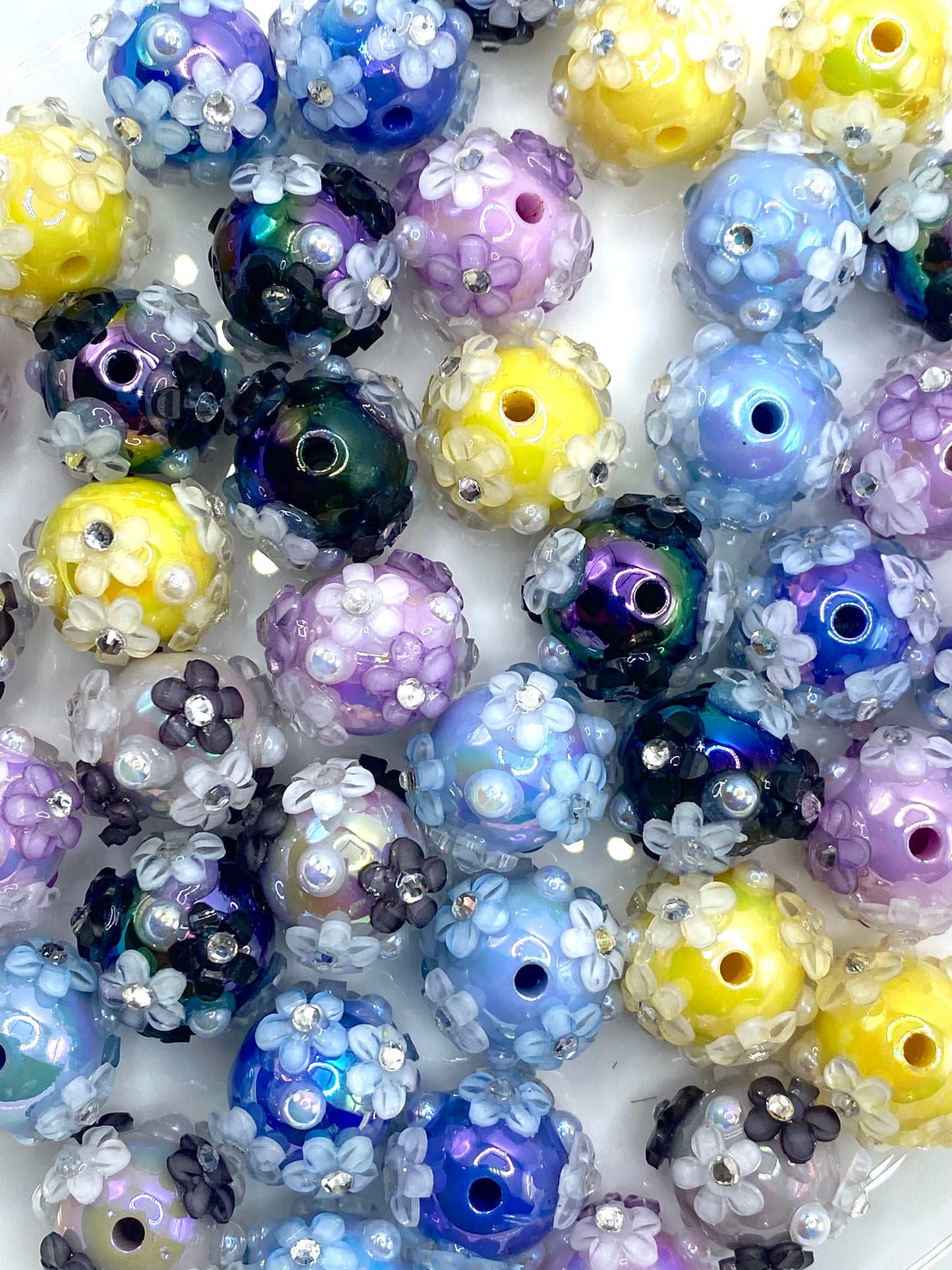 She's A Wild Flower Acrylic Beads- 5pcs