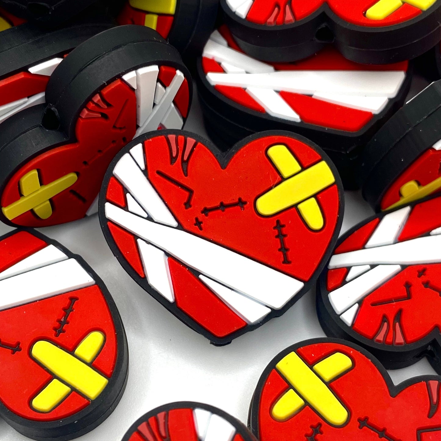 Patched Up & Dramatic Silicone Focal Beads