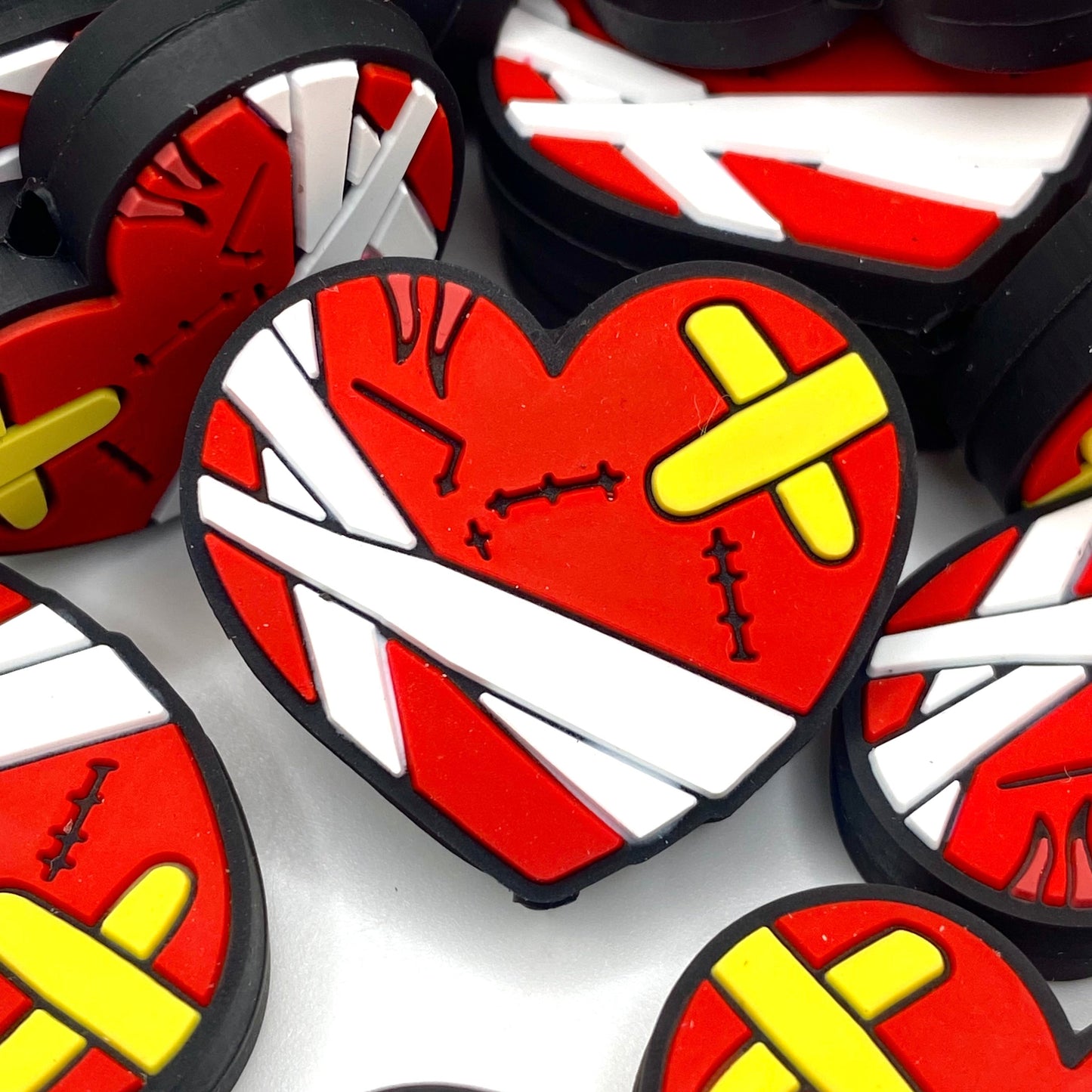 Patched Up & Dramatic Silicone Focal Beads