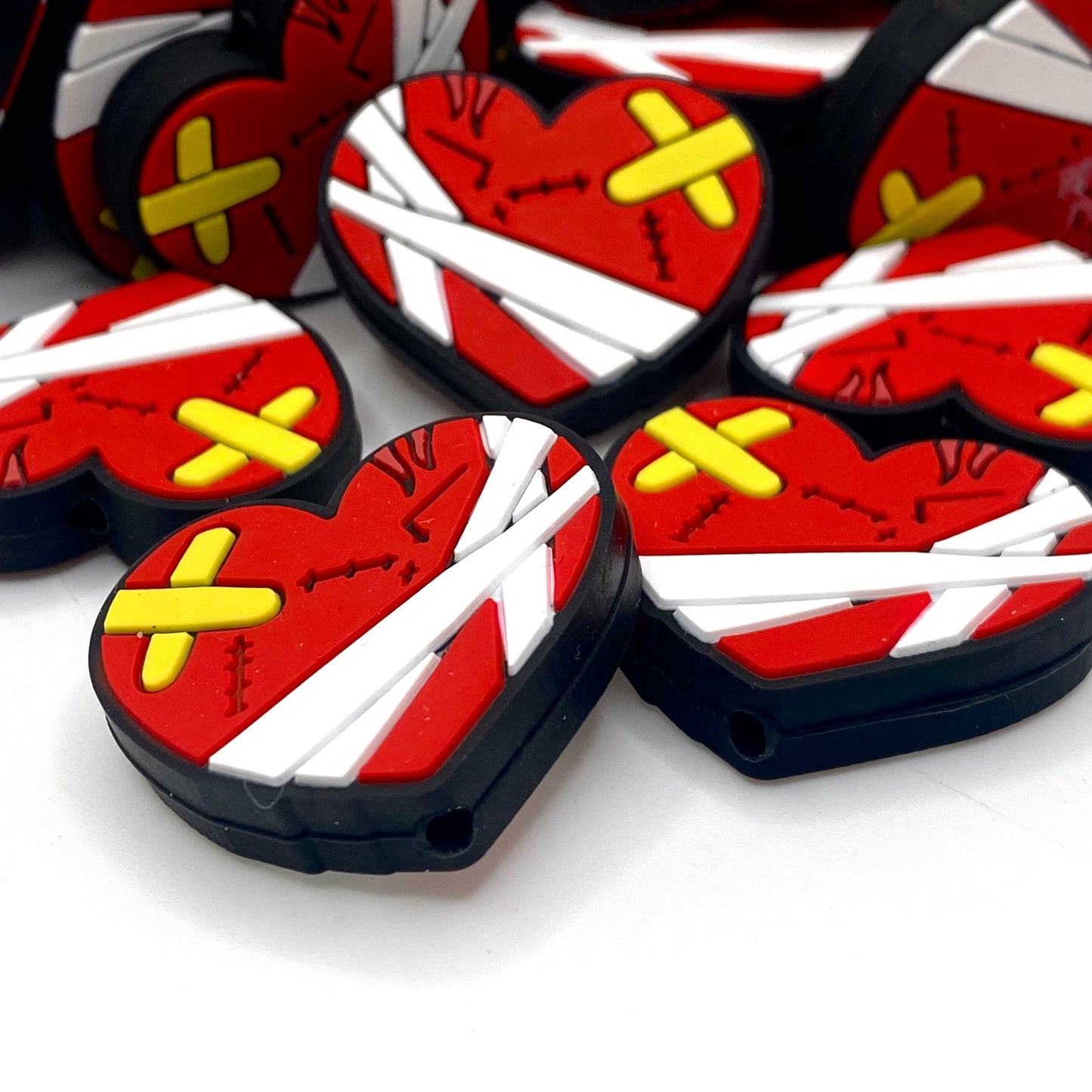 Patched Up & Dramatic Silicone Focal Beads