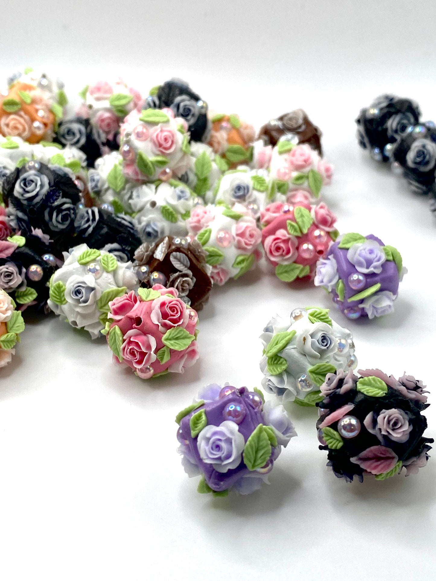 Romantic Roses Luxury Polymer Clay Beads