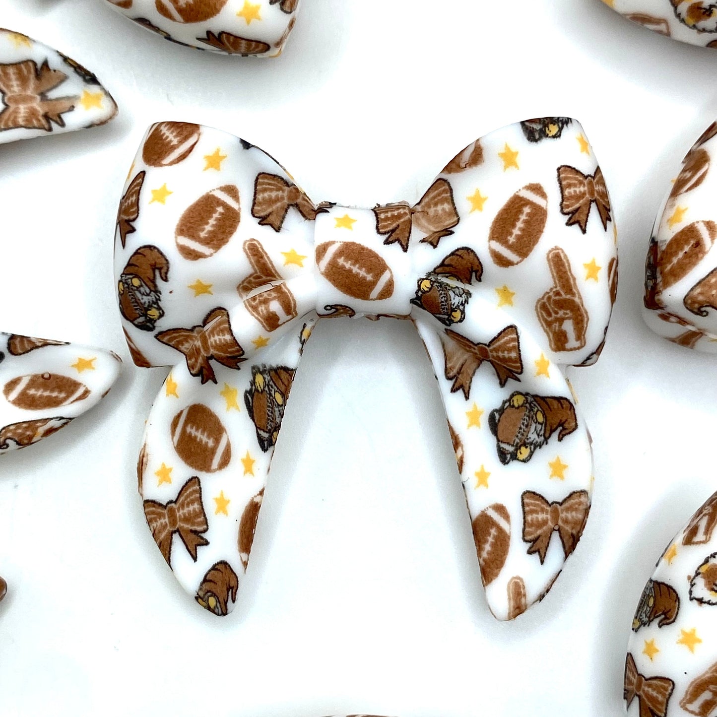 Football Girly 3D Silicone Focal Beads