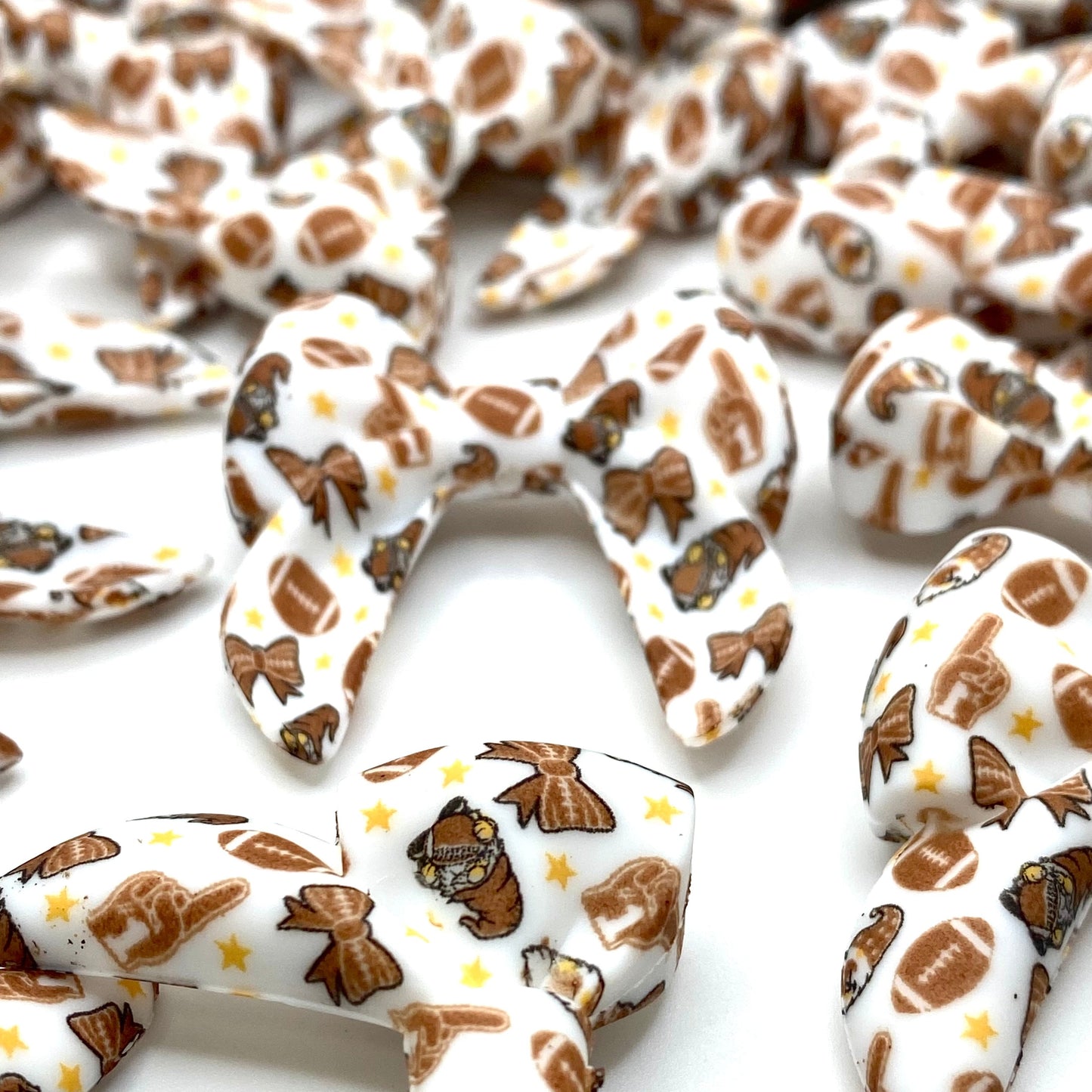 Football Girly 3D Silicone Focal Beads