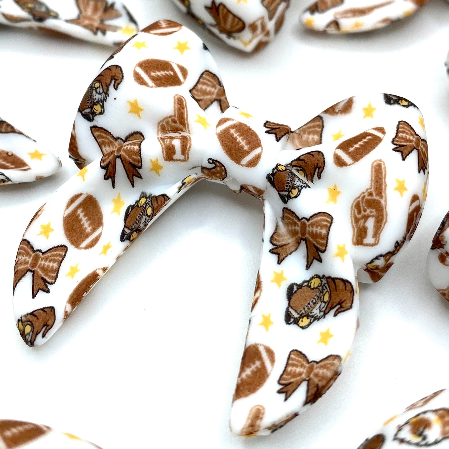 Football Girly 3D Silicone Focal Beads