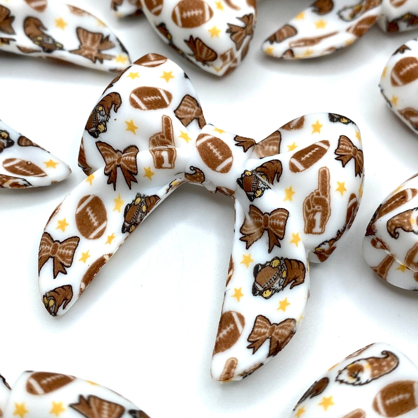 Football Girly 3D Silicone Focal Beads