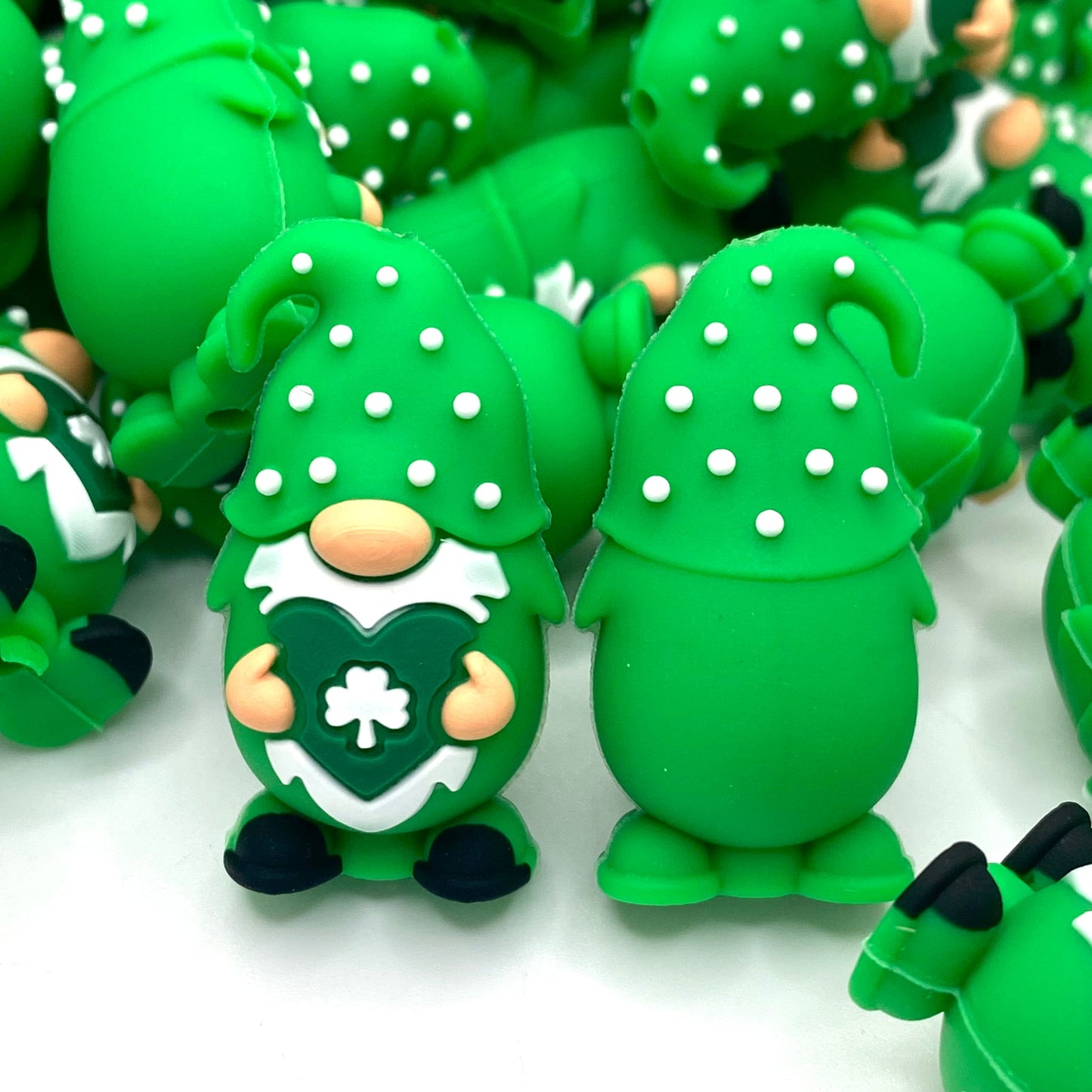 Shamrock Gnome 3D Silicone Focal Beads