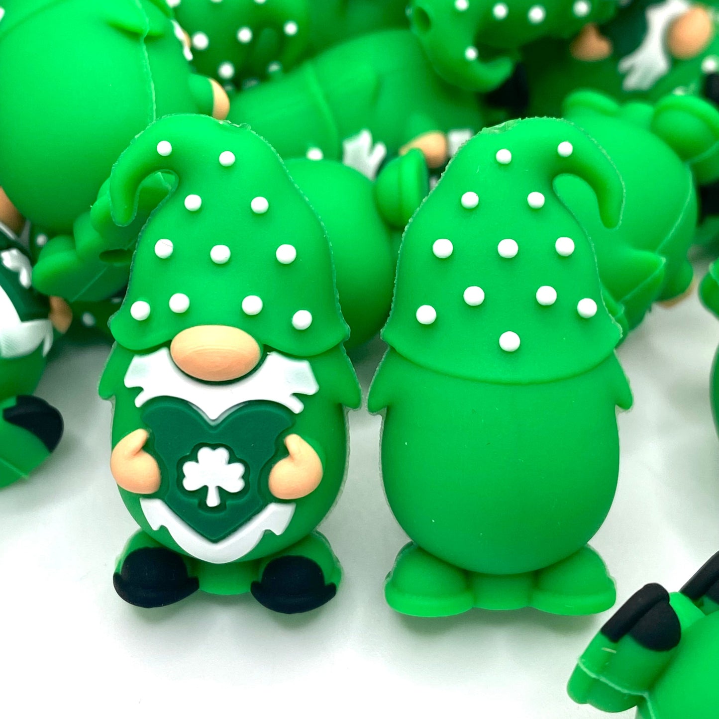 Shamrock Gnome 3D Silicone Focal Beads