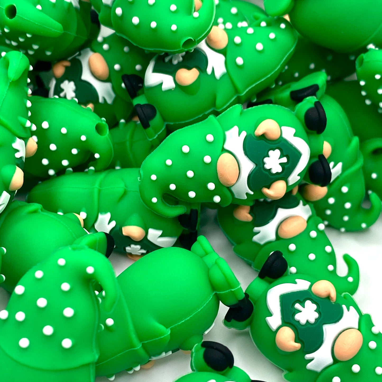 Shamrock Gnome 3D Silicone Focal Beads