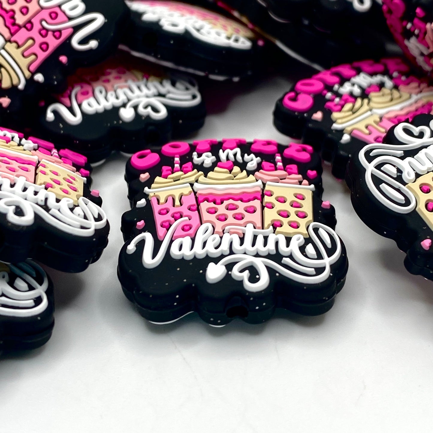 Coffee is My Valentine Silicone Focal Beads