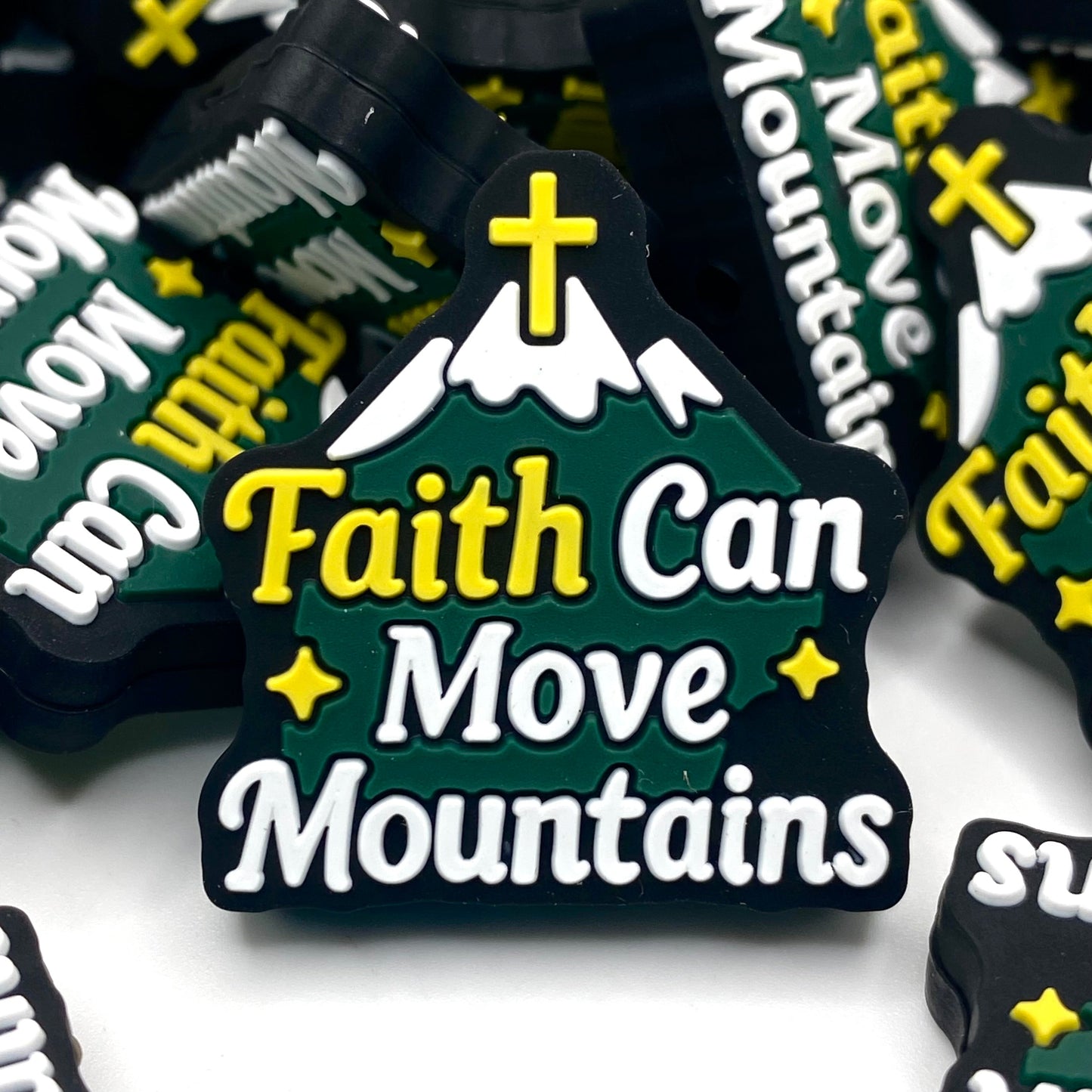 Faith Can Move Mountains 3.0 Silicone Focal Beads