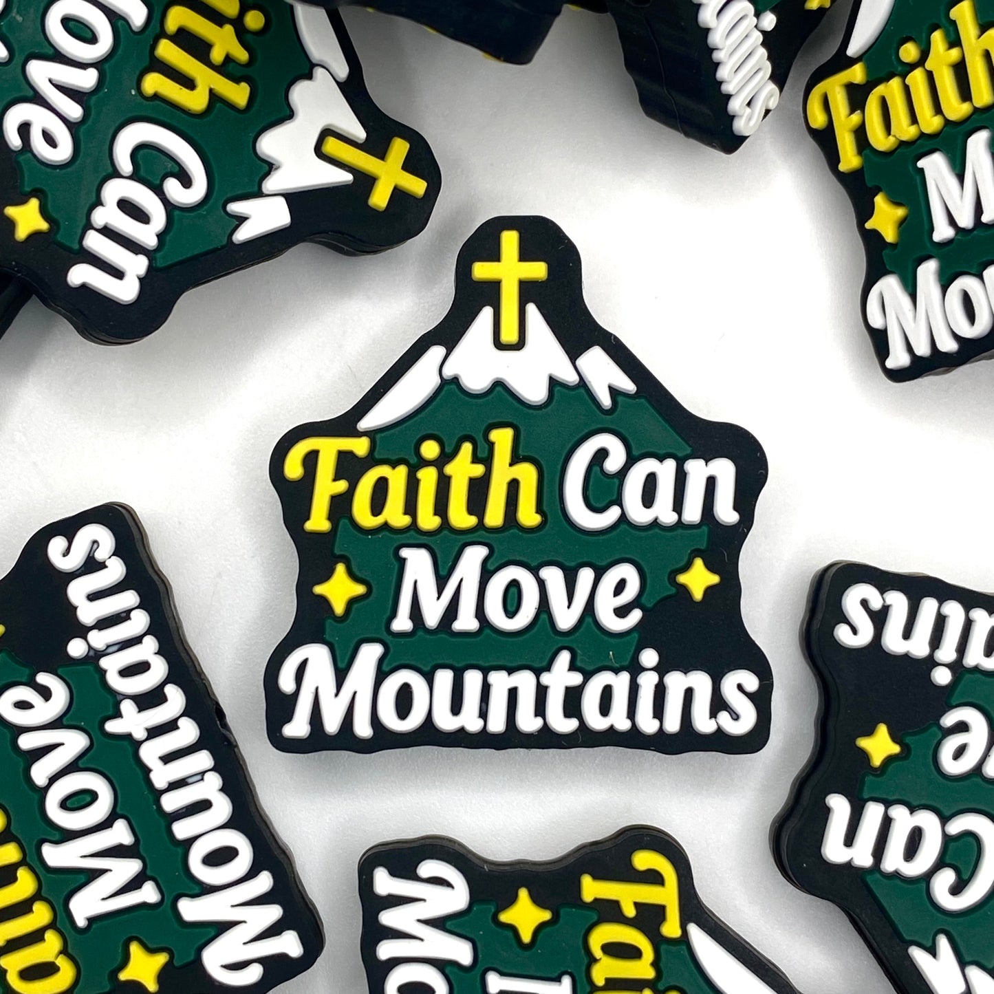 Faith Can Move Mountains 3.0 Silicone Focal Beads