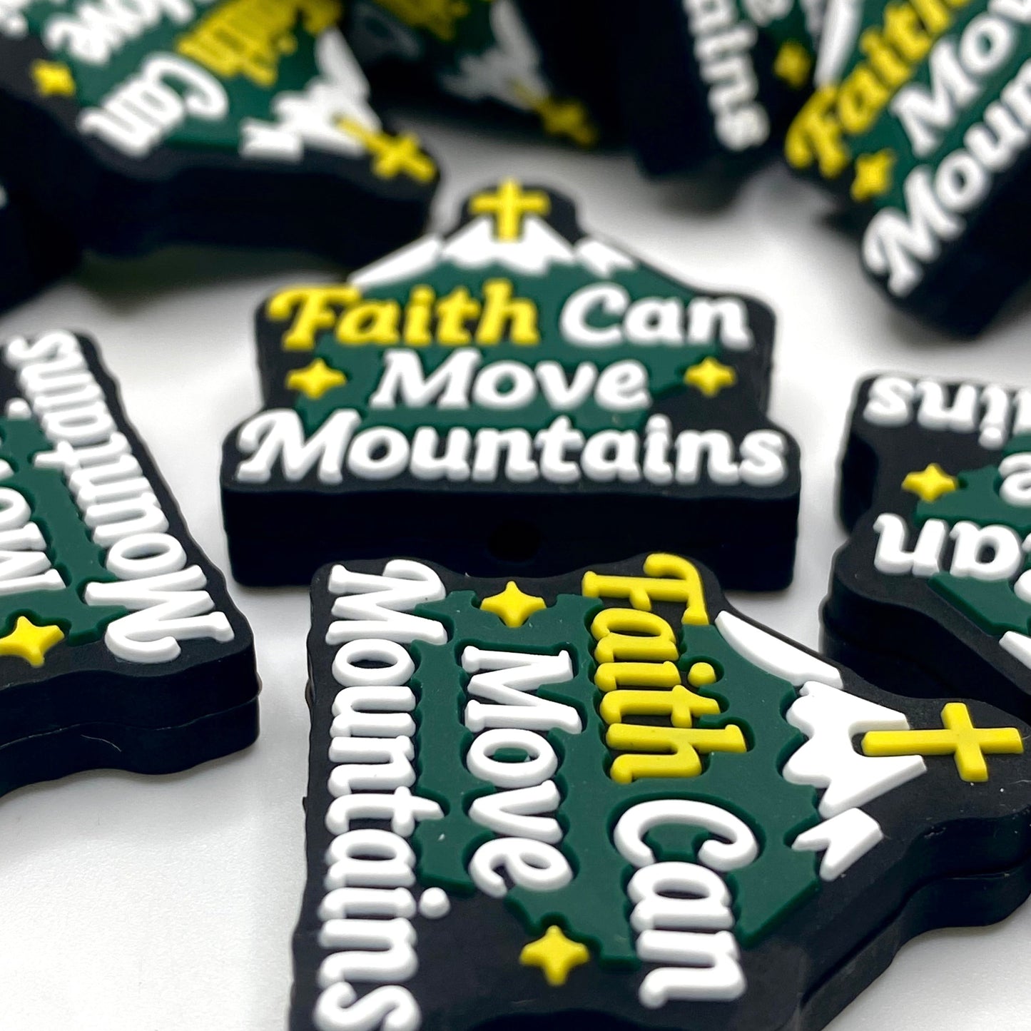 Faith Can Move Mountains 3.0 Silicone Focal Beads