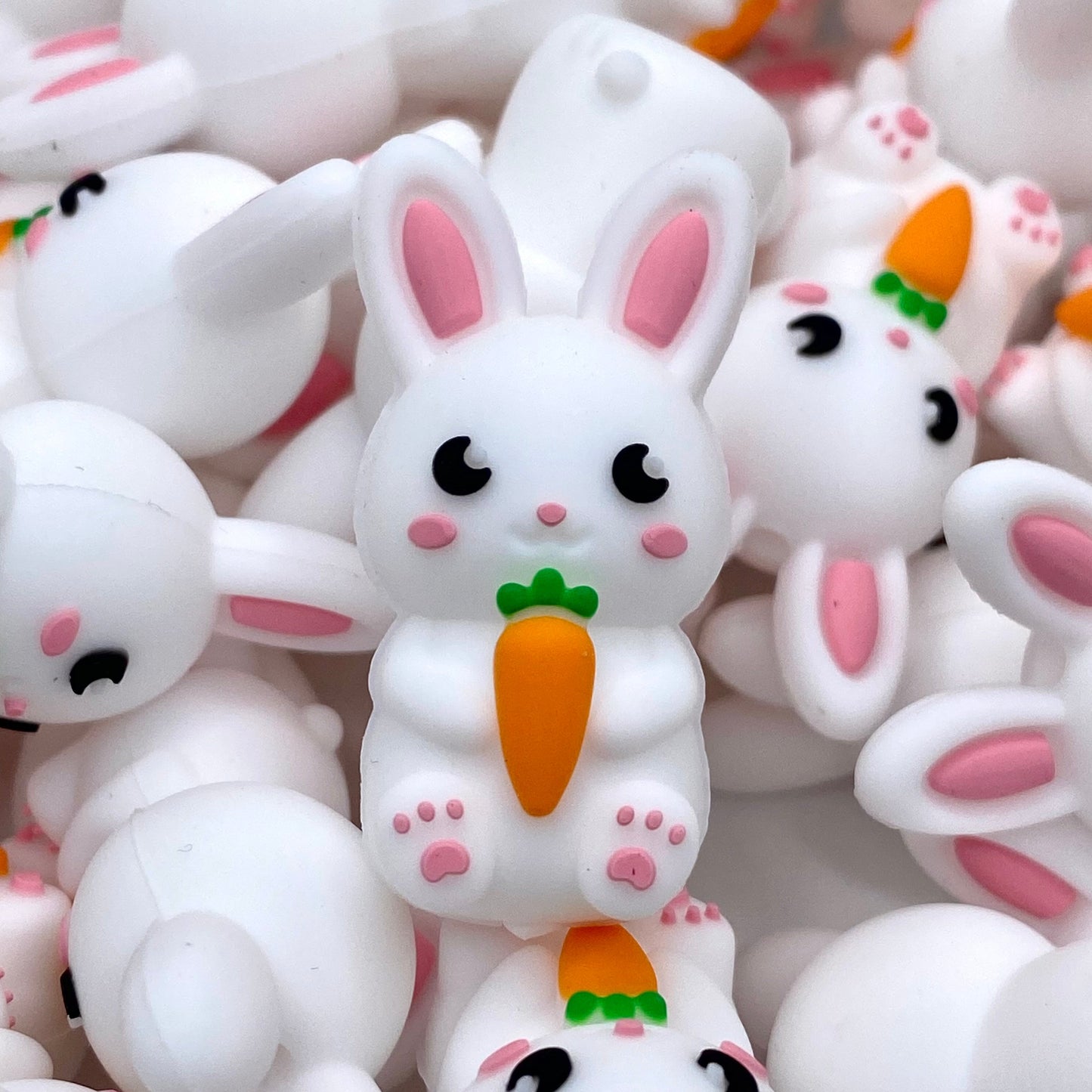 Bunny Powered by Carrots 3D Silicone Focal Beads