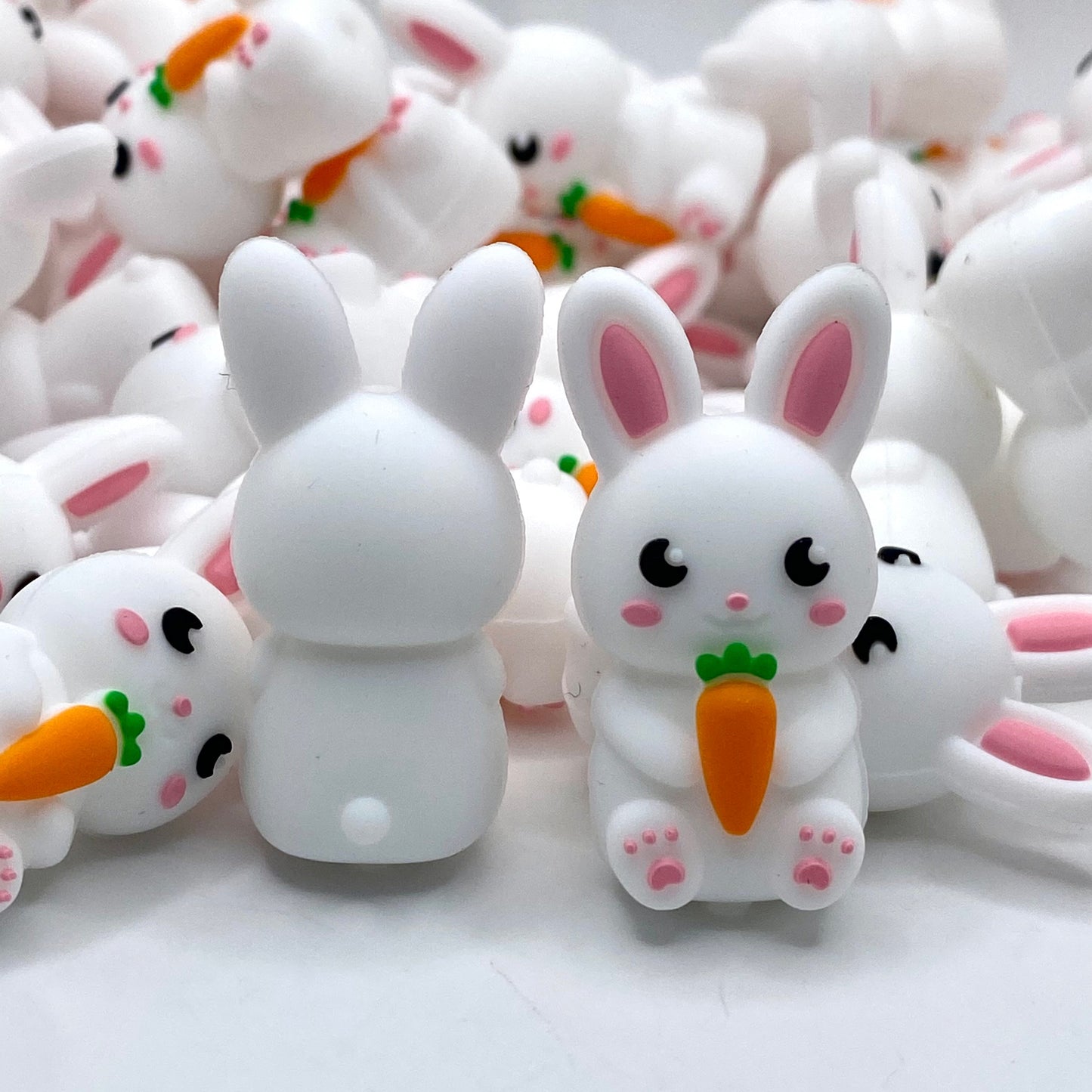 Bunny Powered by Carrots 3D Silicone Focal Beads