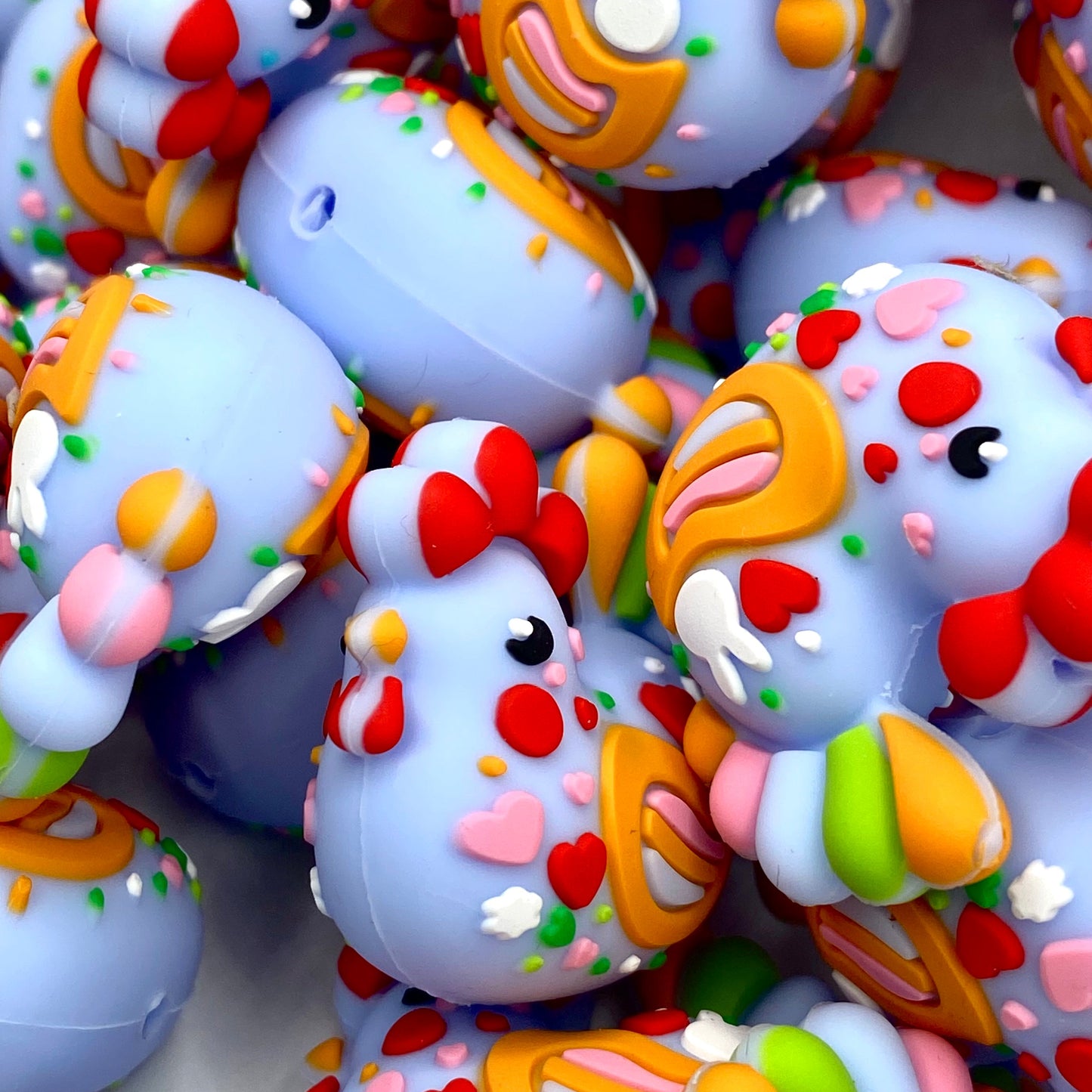 Hatching Mischief 3D Silicone Focal Beads