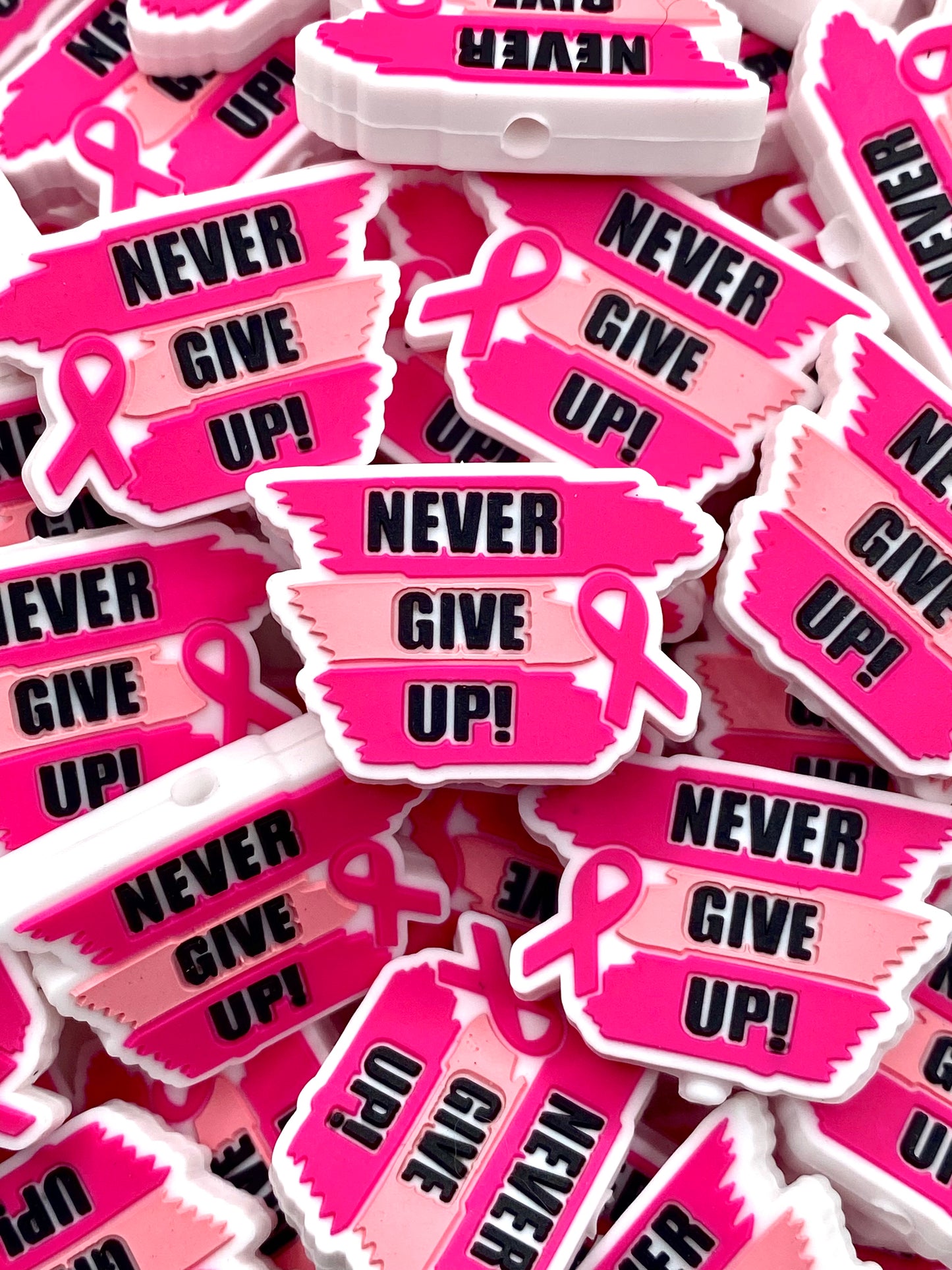 Never Give Up Silicone Focal Beads