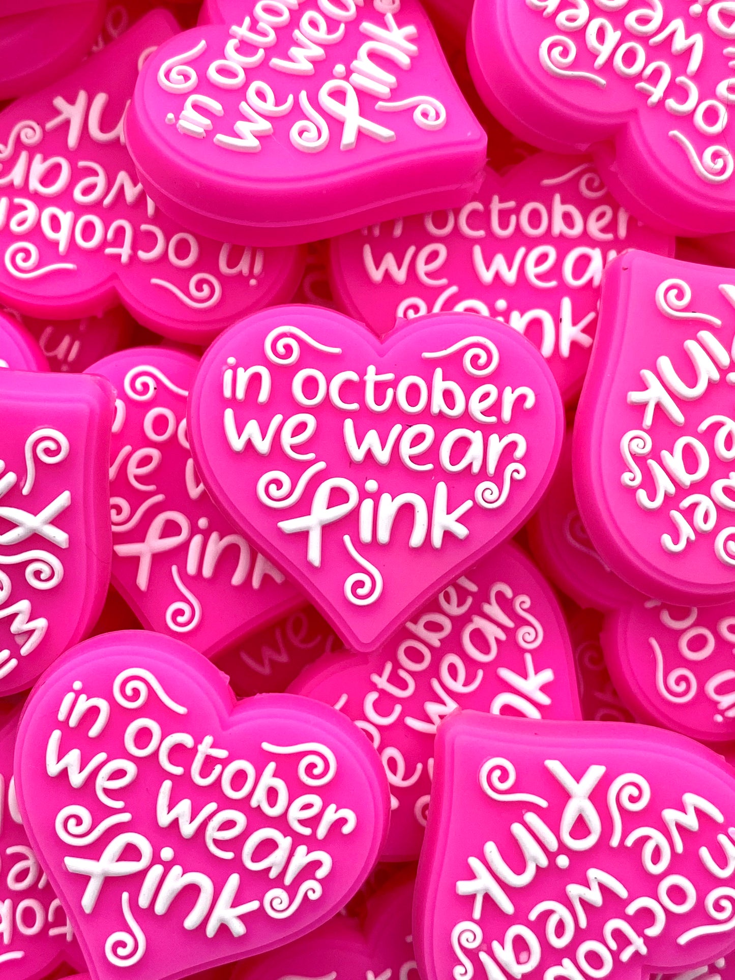 In October We Wear Pink Silicone Focal Beads